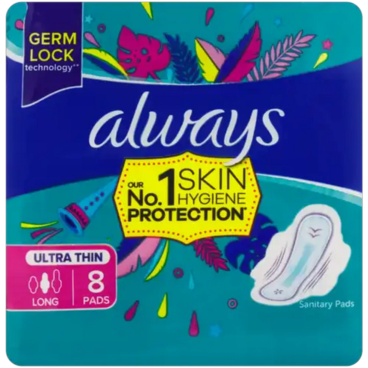 Image of Always Long Ultra Thin Sanitary Pads 8 Pack