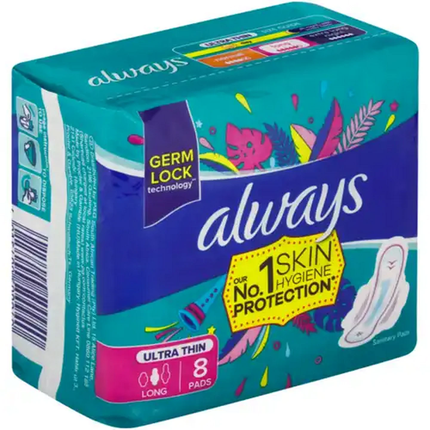 Image of Always Long Ultra Thin Sanitary Pads 8 Pack