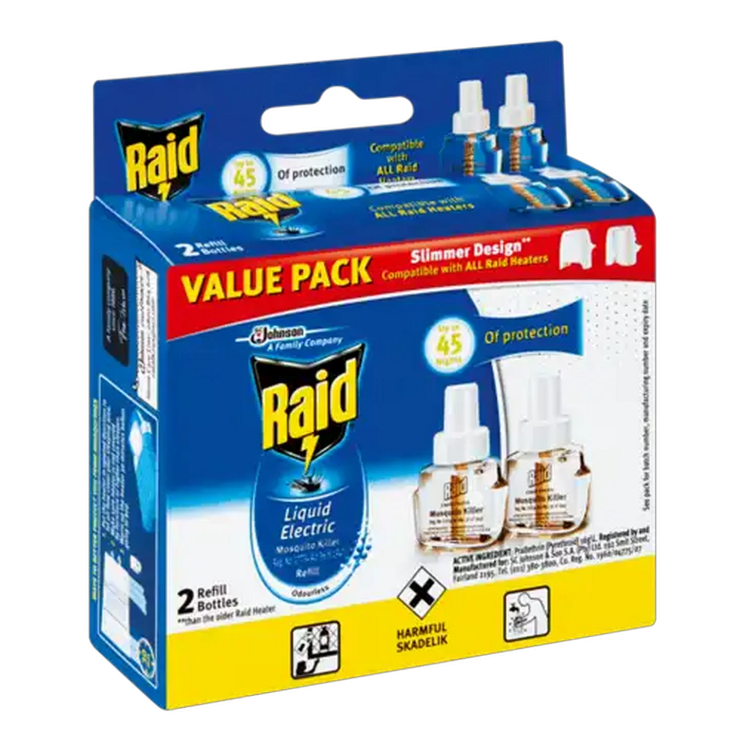 Image of Raid Odourless Liquid Electric Mosquito Killer Refill Bottles 2 x 33ml