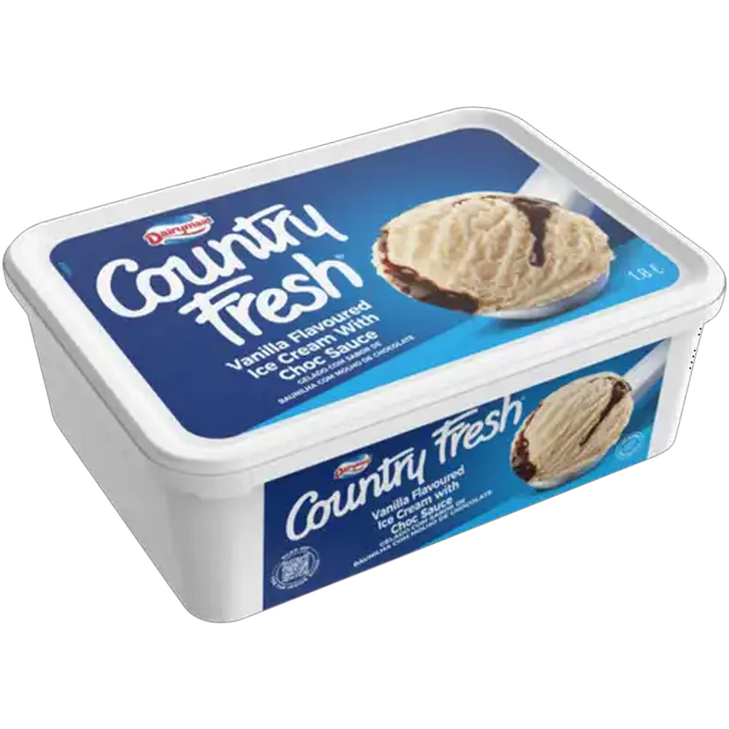 Image of Dairymaid Country Fresh Vanilla Flavoured Ice Cream with Choc Sauce 1.8L