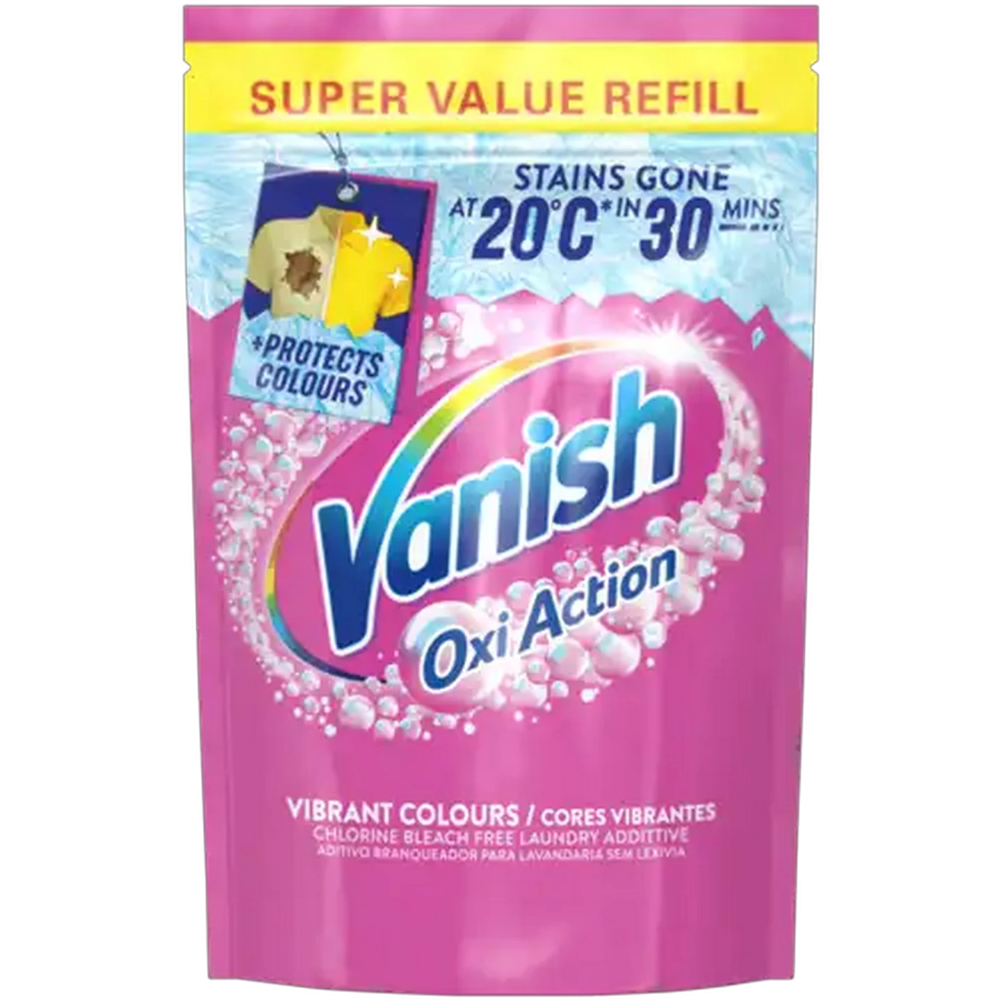 Image of Vanish Oxi Action Vibrant Colours Chlorine Bleach Free Laundry Additive Refill 650g