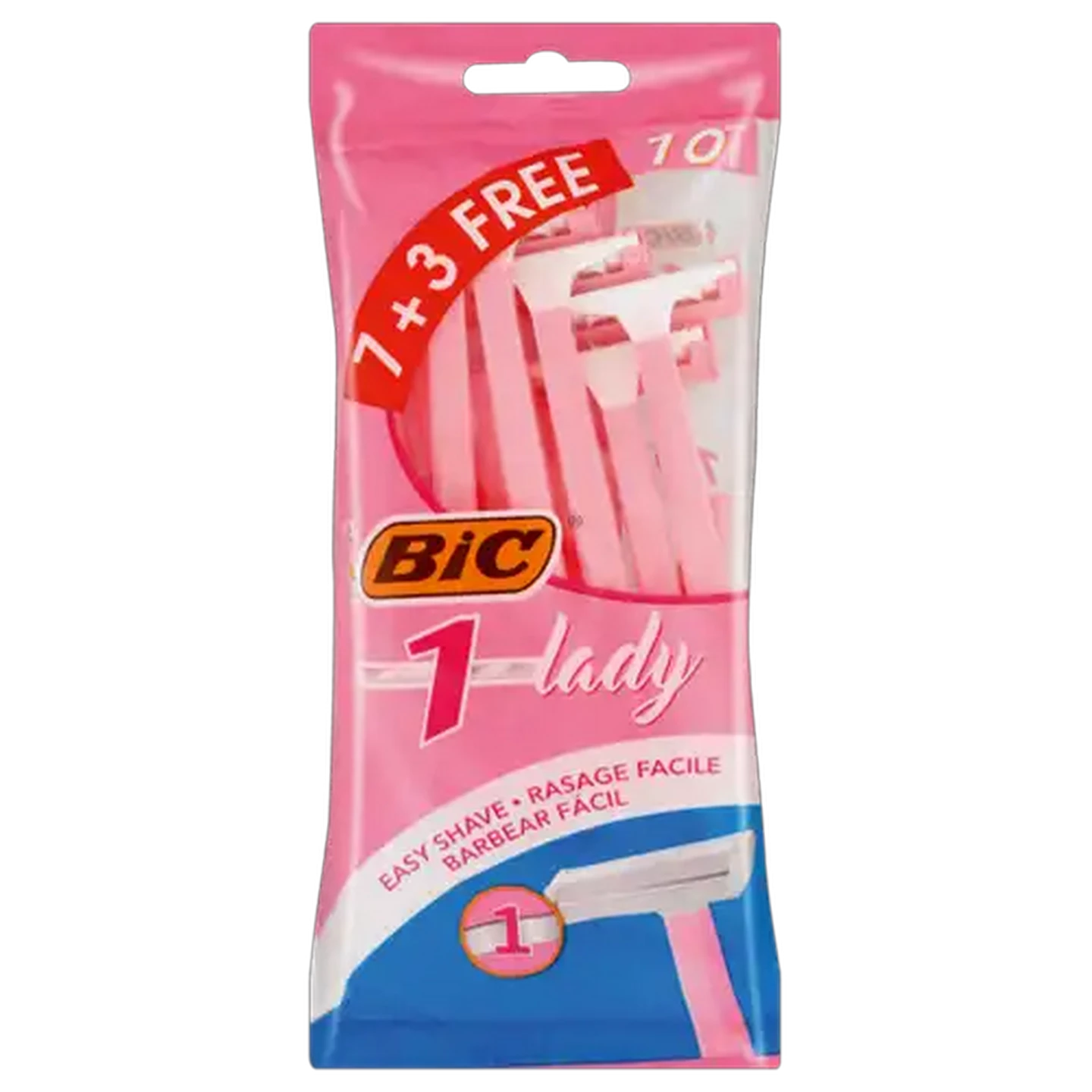 Image of BIC 1 Lady Women's Disposable Razors Pouch 7 Pack + 3 Free