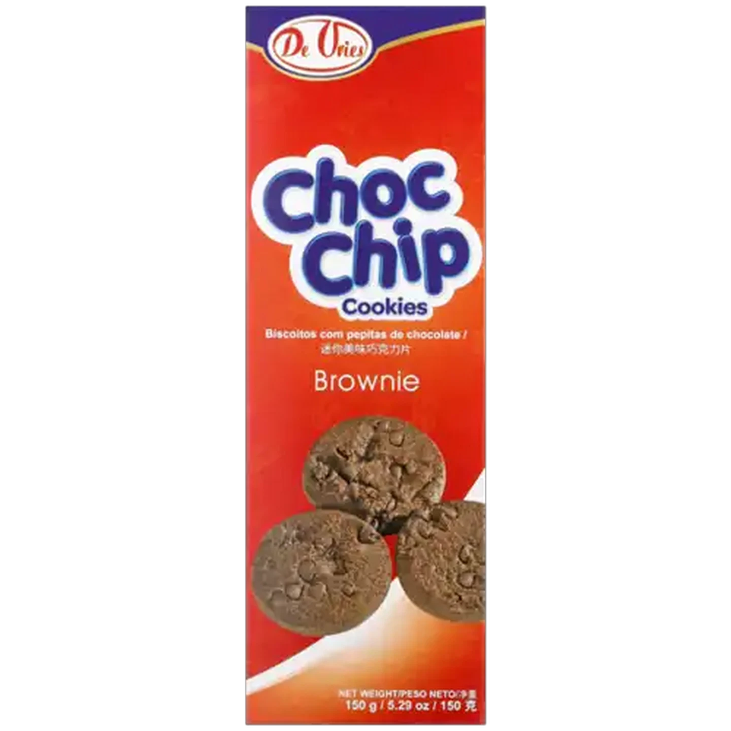 Image of De Vries Brownie Choc Chip Cookies 150g