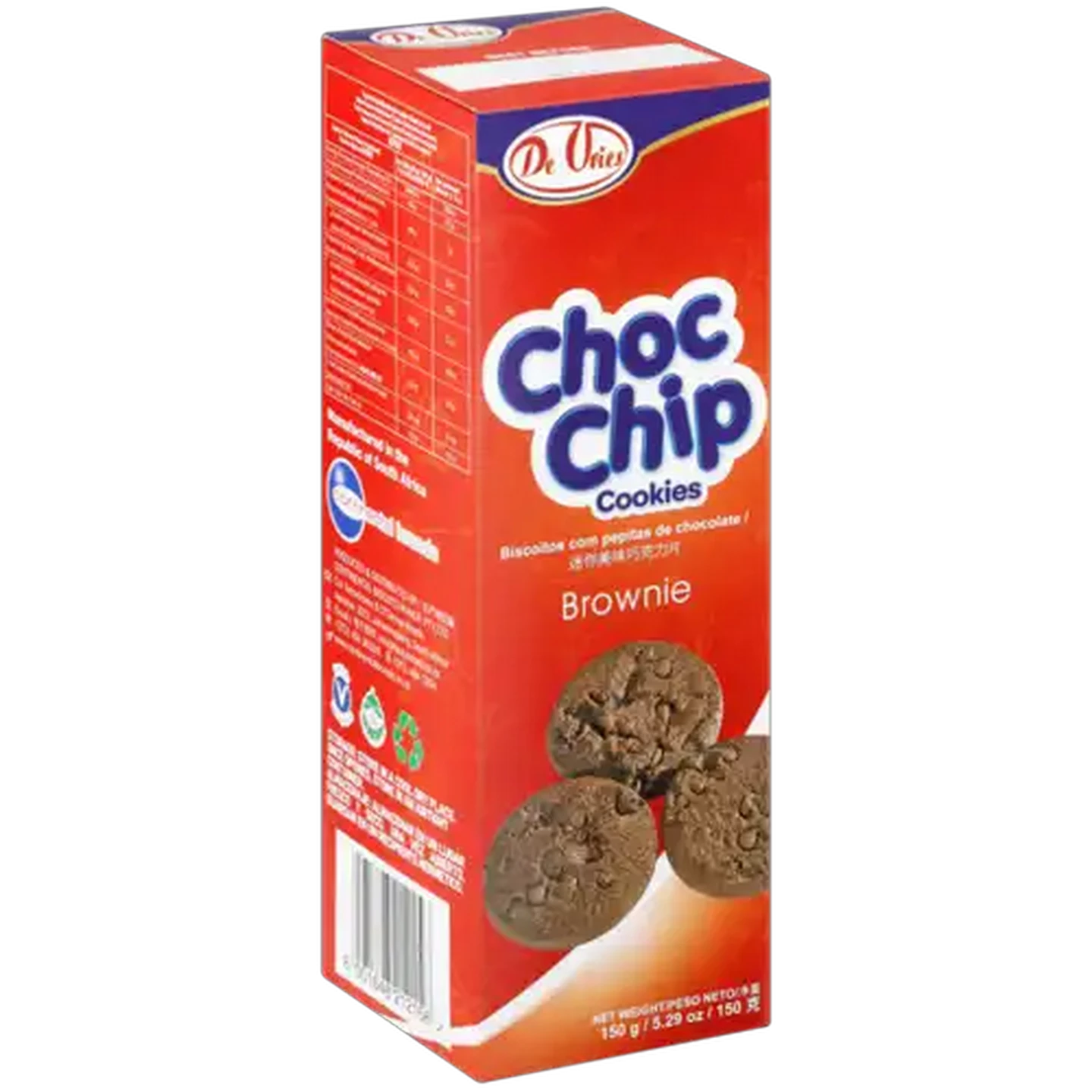 Image of De Vries Brownie Choc Chip Cookies 150g