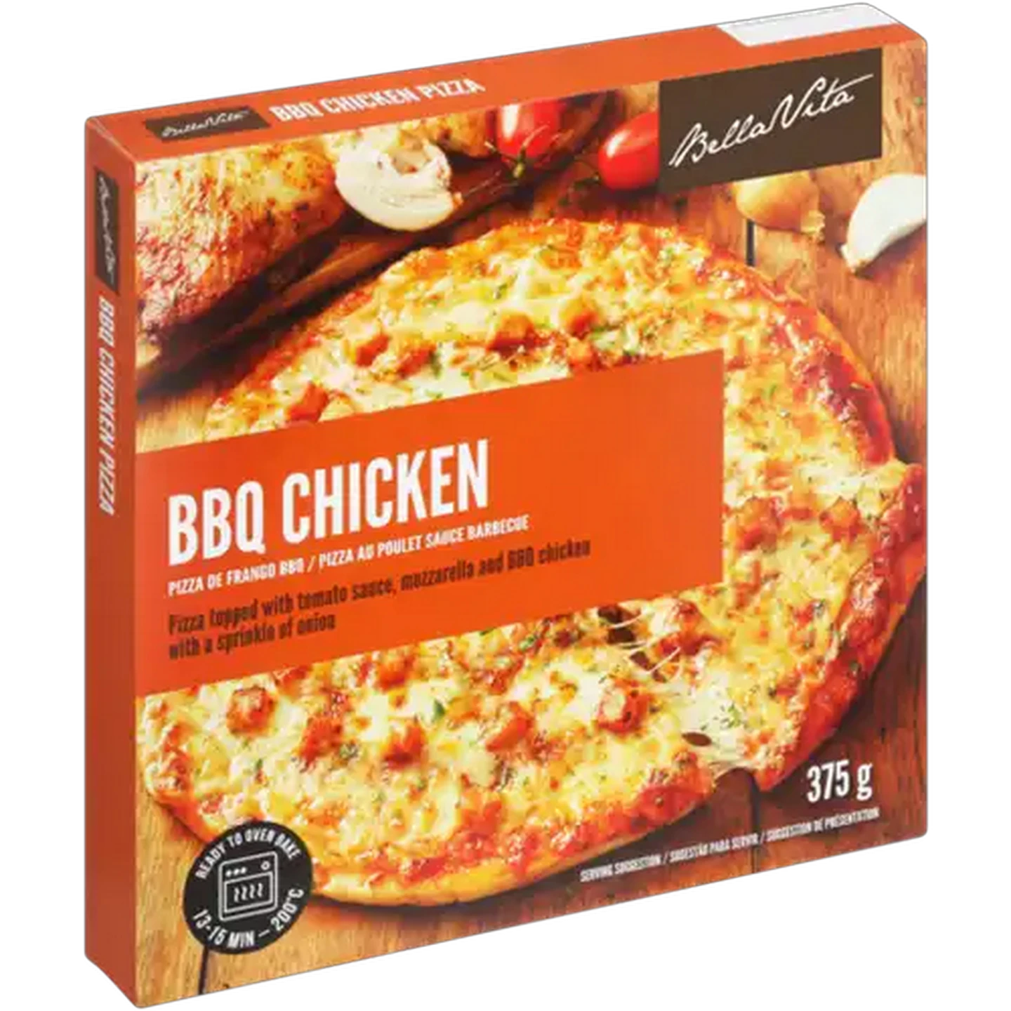 Image of Bella Vita Frozen BBQ Chicken Pizza 375g