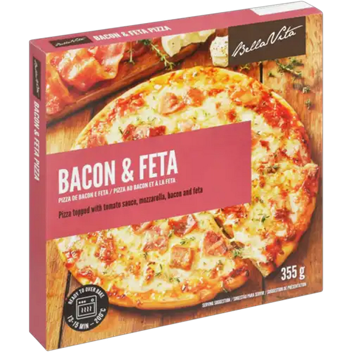 Image of Bella Vita Frozen Bacon & Feta Pizza 355g