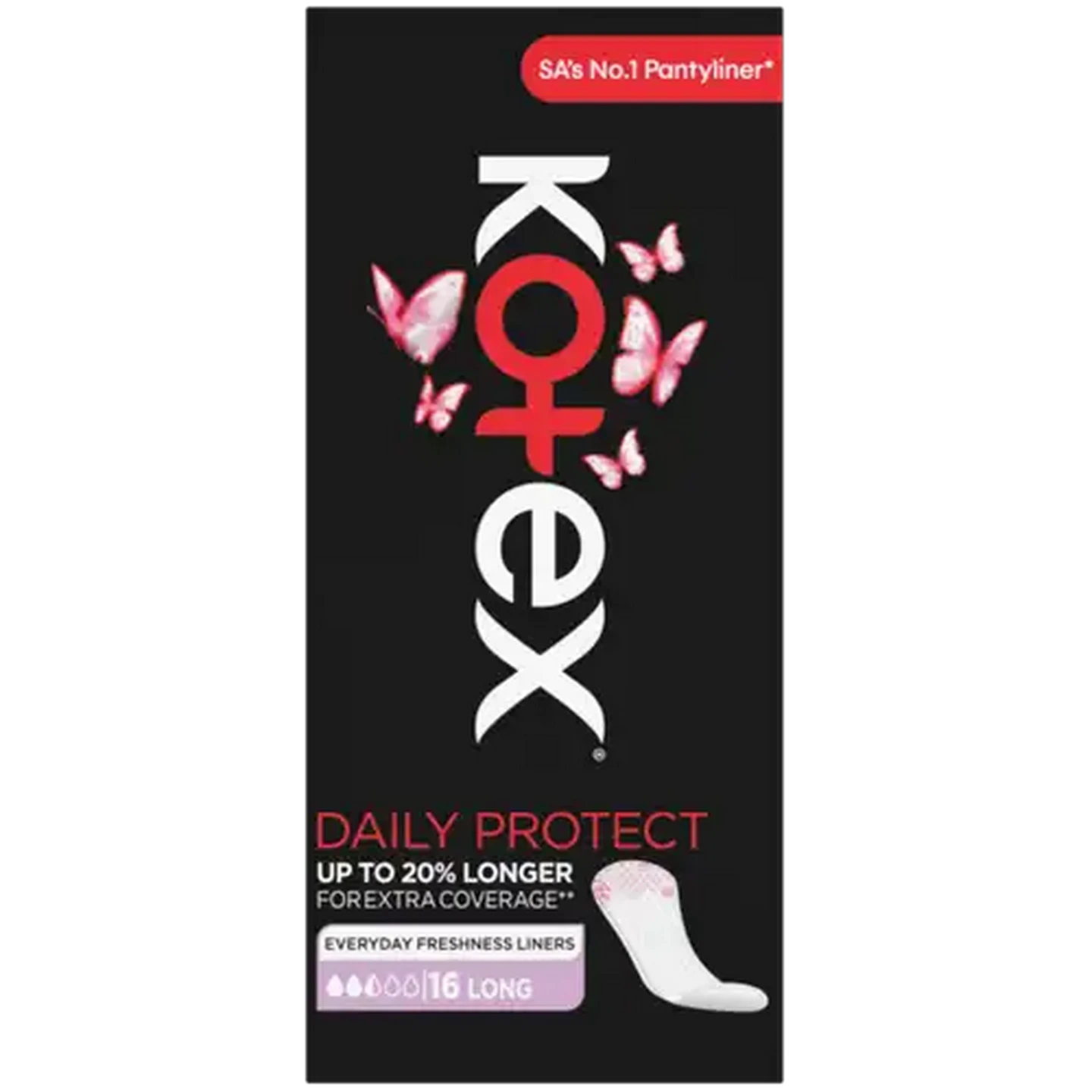 Image of Kotex Unscented Long Pantyliners 16 Pack