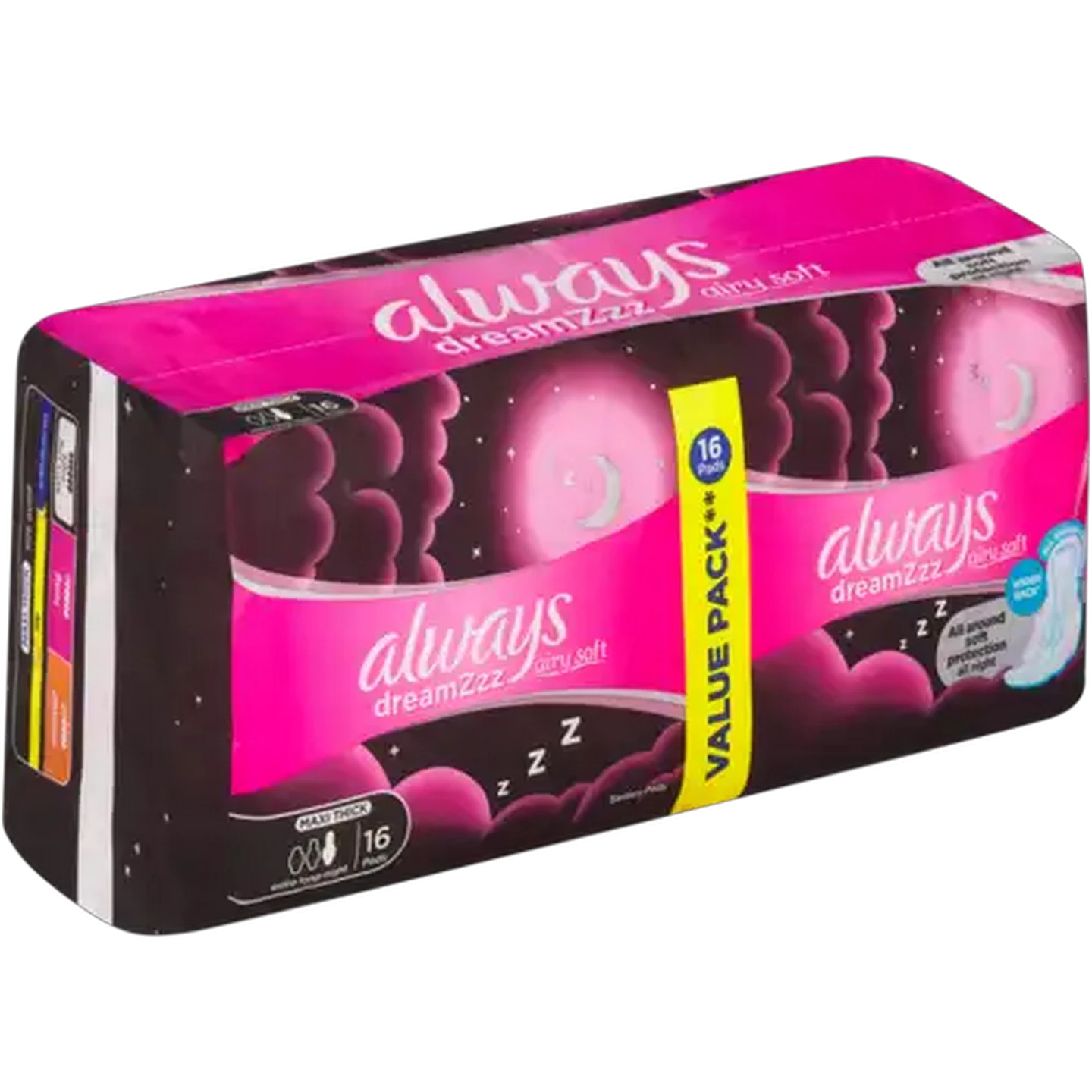 Image of Always Dreamzzz Extra Long Night Maxi Thick Sanitary Pads 16 Pack