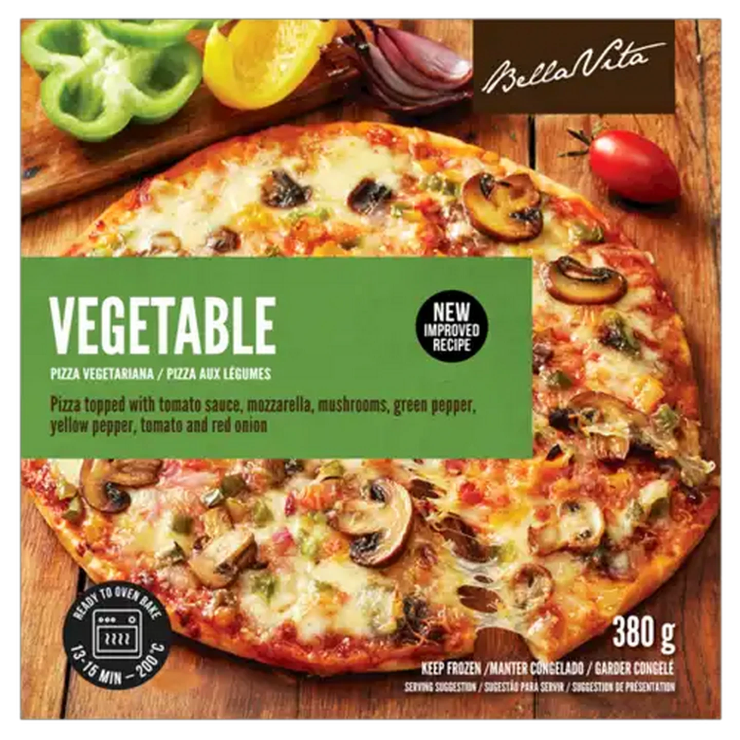 Image of Bella Vita Frozen Vegetable Pizza 380g