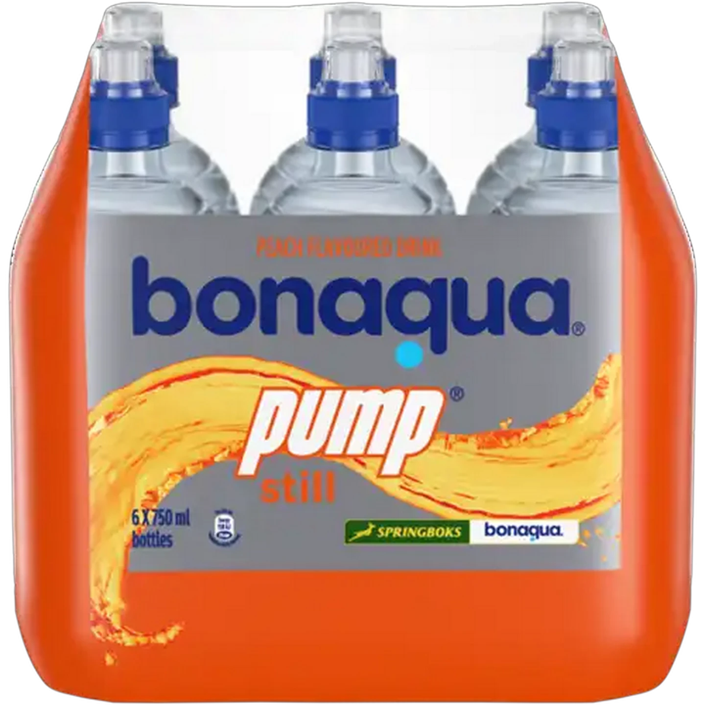 Image of Bonaqua Pump Peach Flavoured Still Drink 6 x 750ml