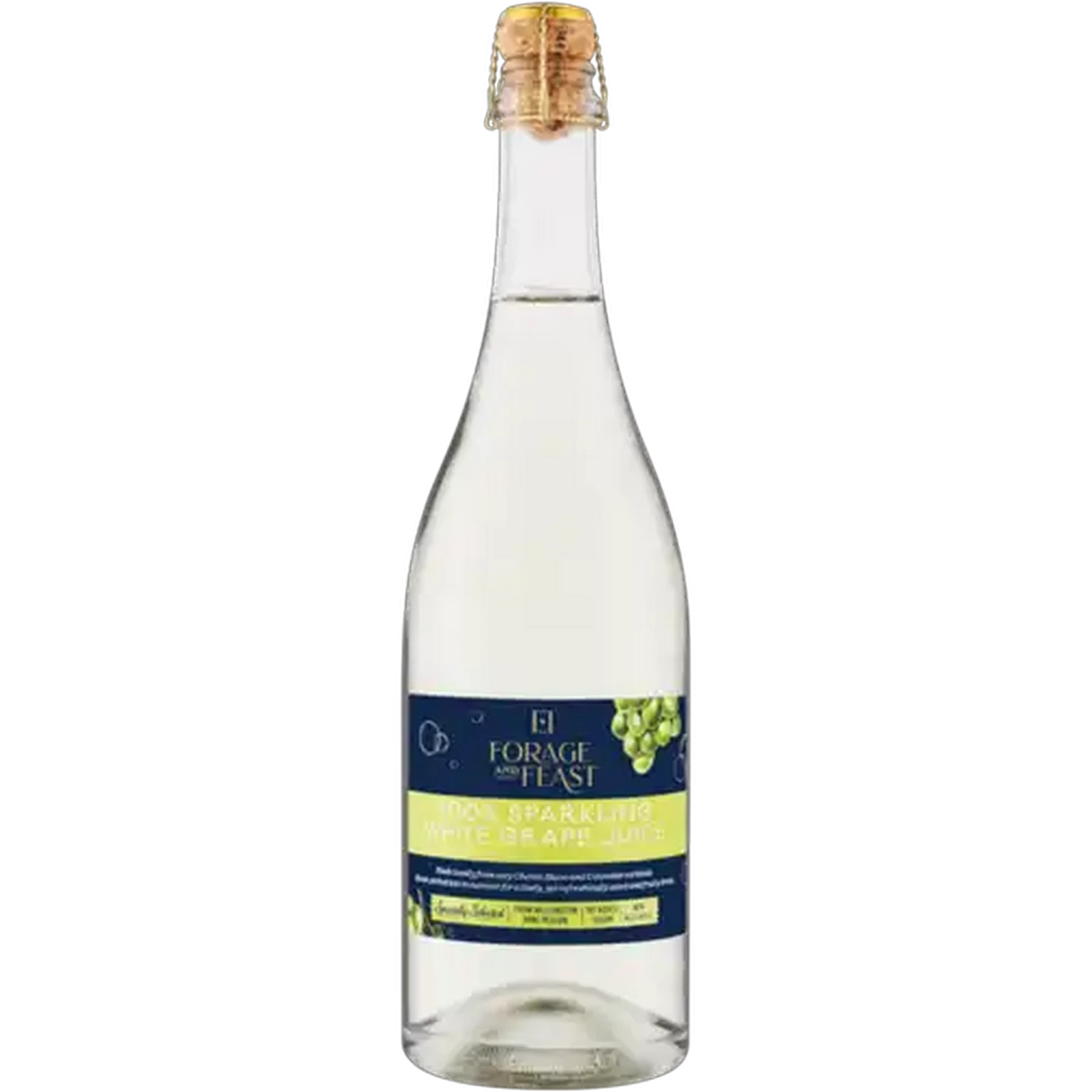 Image of Forage And Feast Sparkling 100% White Grape Juice Bottle 750ml