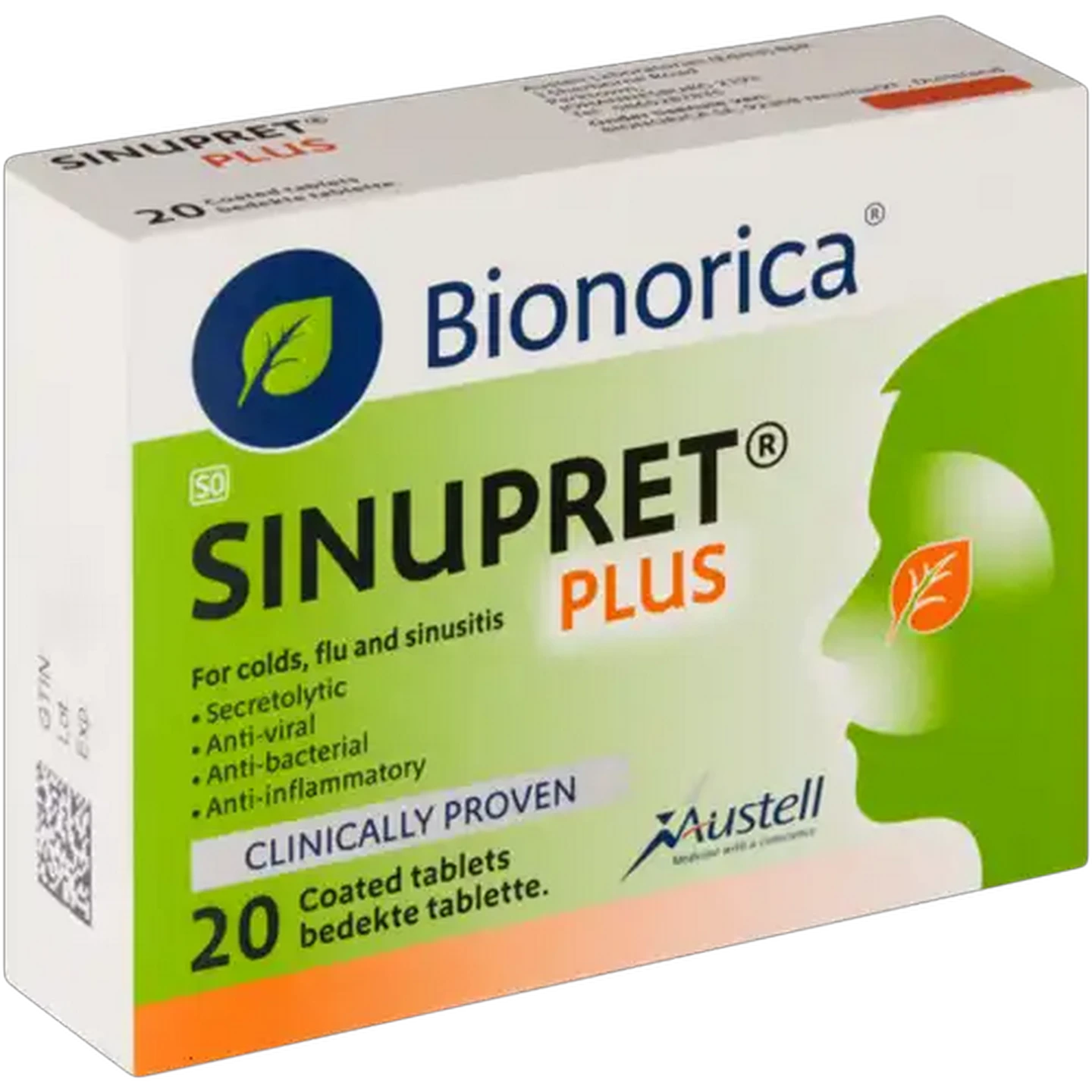 Image of Sinupret Plus Colds, Flu & Sinusitis Tablets 20 Pack
