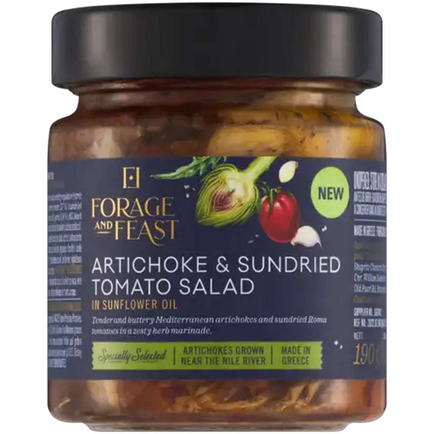 Image of Forage And Feast Artichoke & Sundried Tomato Salad 190g