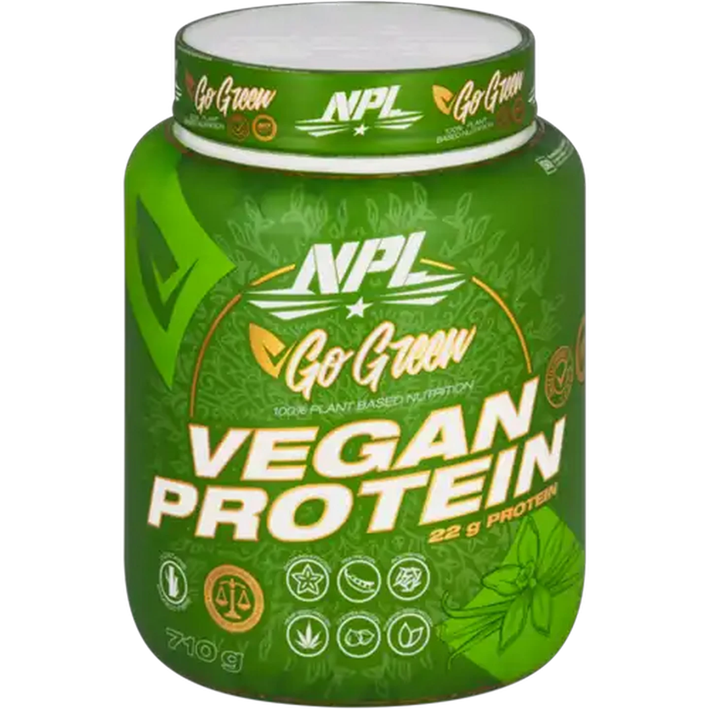 Image of NPL Go Green Vanilla Flavoured Vegan Protein 710g