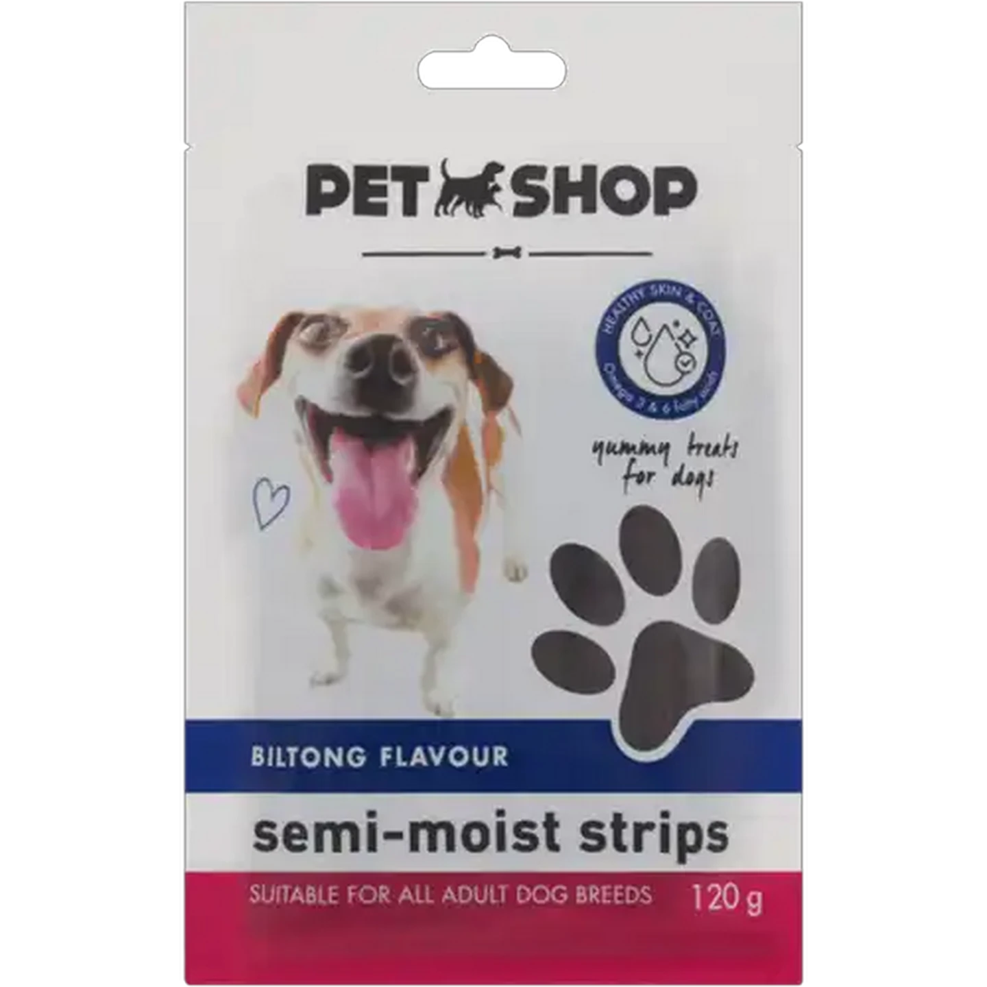 Image of Petshop Biltong Flavour Semi-Moist Dog Treat Strips 120g
