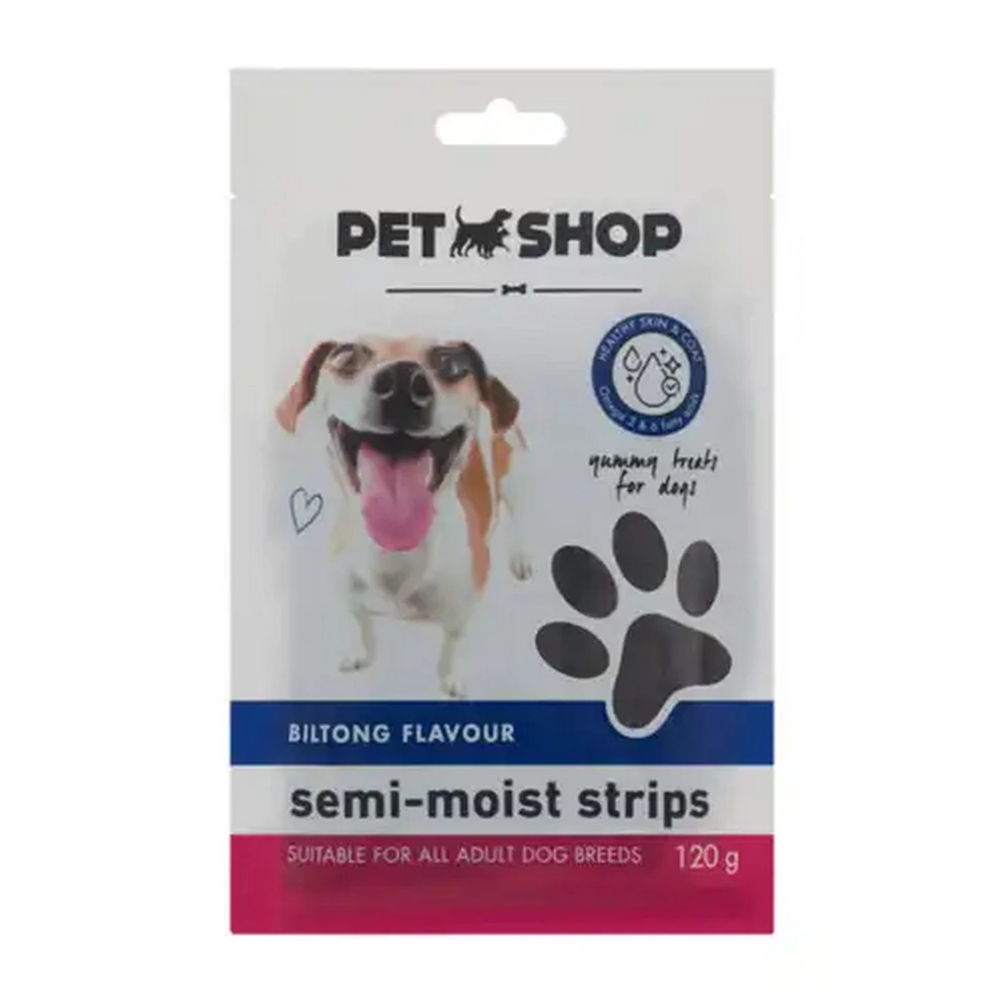 Image of Petshop Biltong Flavour Semi-Moist Dog Treat Strips 120g