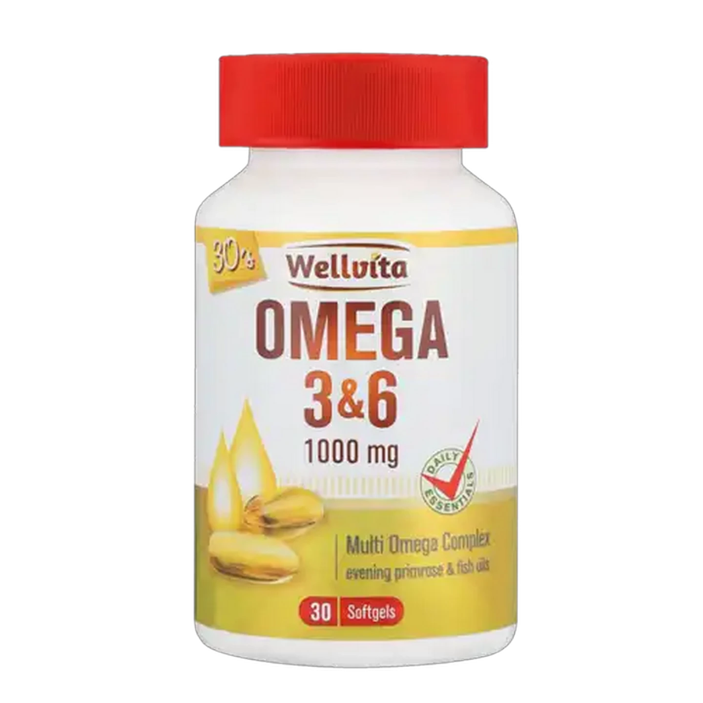 Image of Wellvita Omega 3 & 6 1000mg Capsules 30 Pack