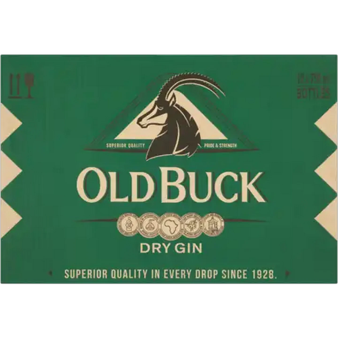 Image of Old Buck Dry Gin Bottles 12 x 750ml