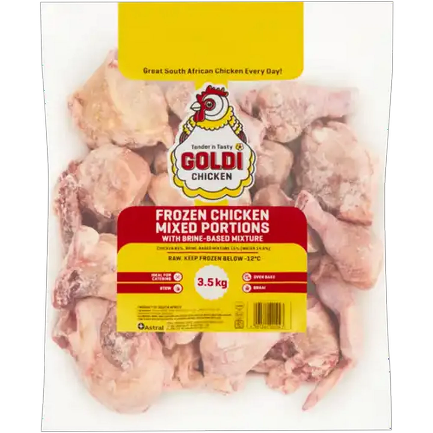Image of Goldi Chicken Frozen Chicken Mixed Portions with Brine-Based Mixture 3.5kg