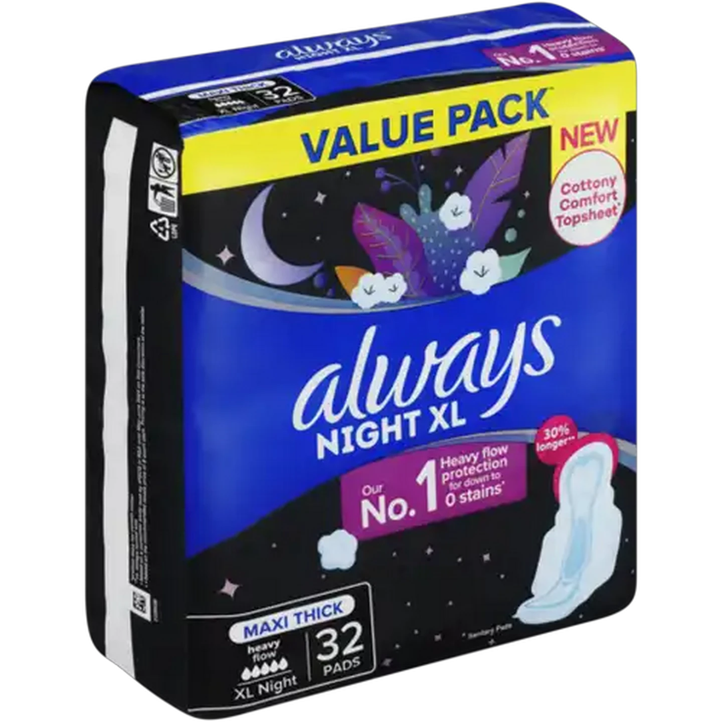 Image of Always Heavy Flow Night XL Maxi Thick Sanitary Pads 32 Pack
