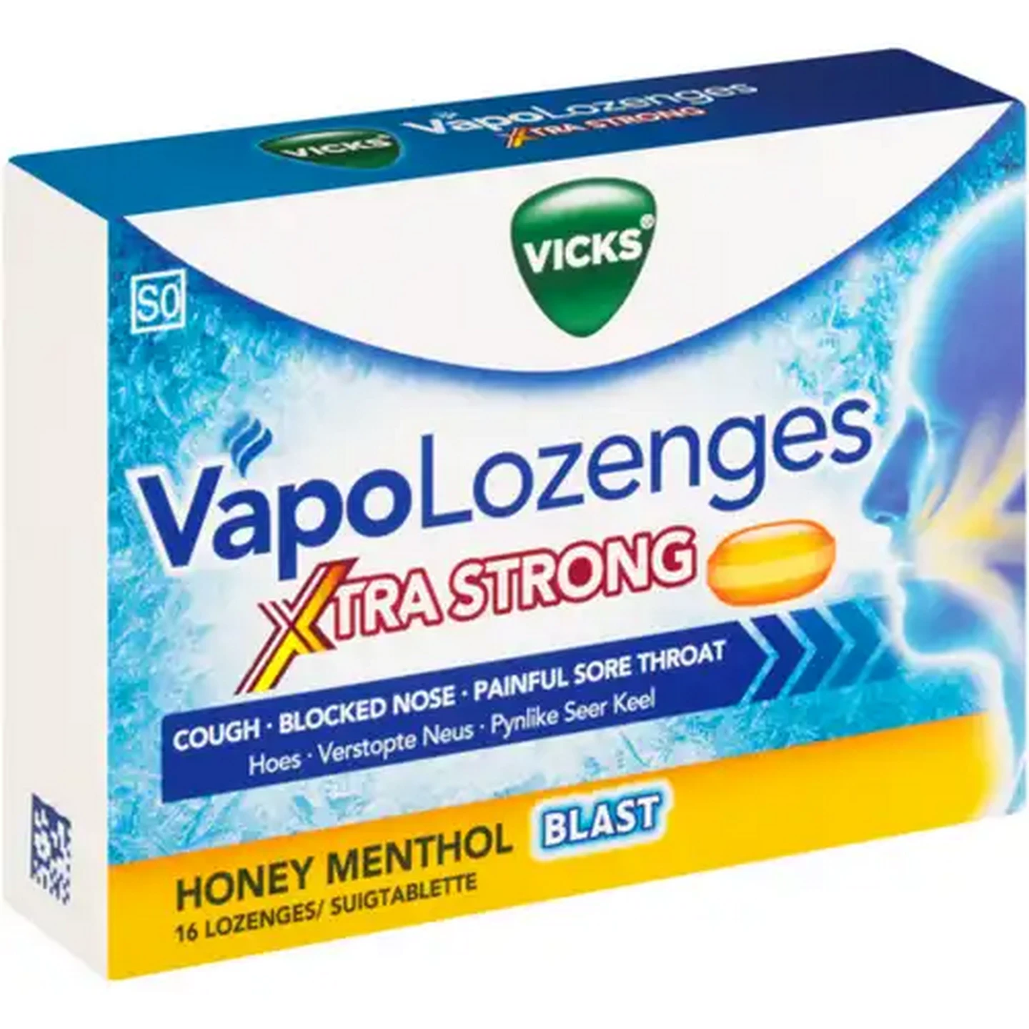 Image of Vicks Xtra Strong Honey Menthol Blast VapoLozenges 16 Pack