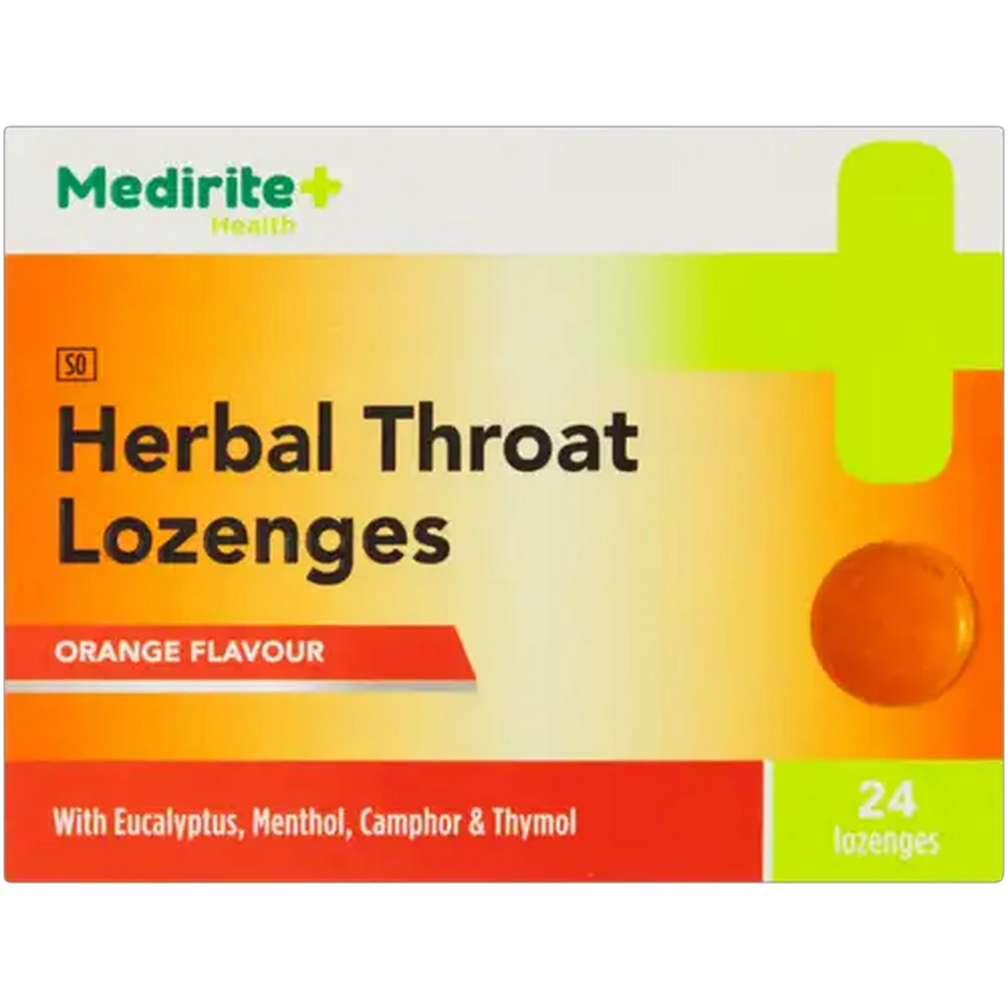 Image of Medirite Orange Flavour Herbal Throat Lozenges 24 Pack