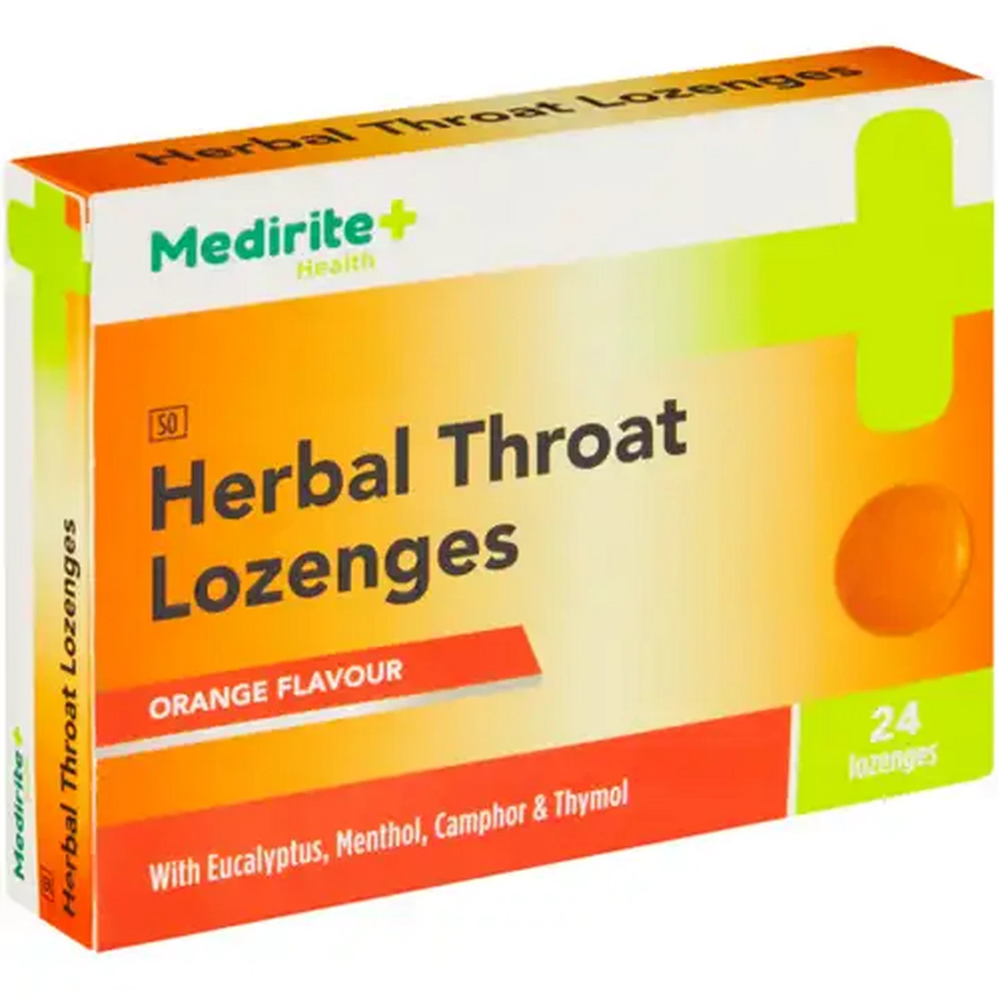 Image of Medirite Orange Flavour Herbal Throat Lozenges 24 Pack