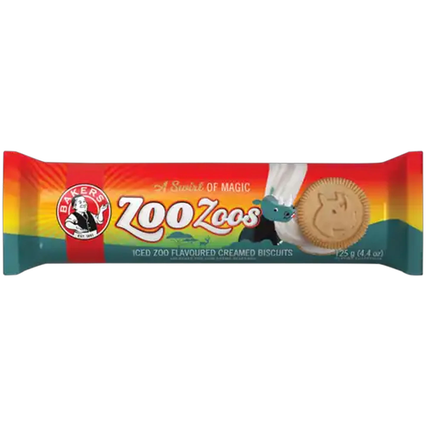 Image of Bakers Zoo Zoos Iced Zoo Flavoured Creamed Biscuits 125g