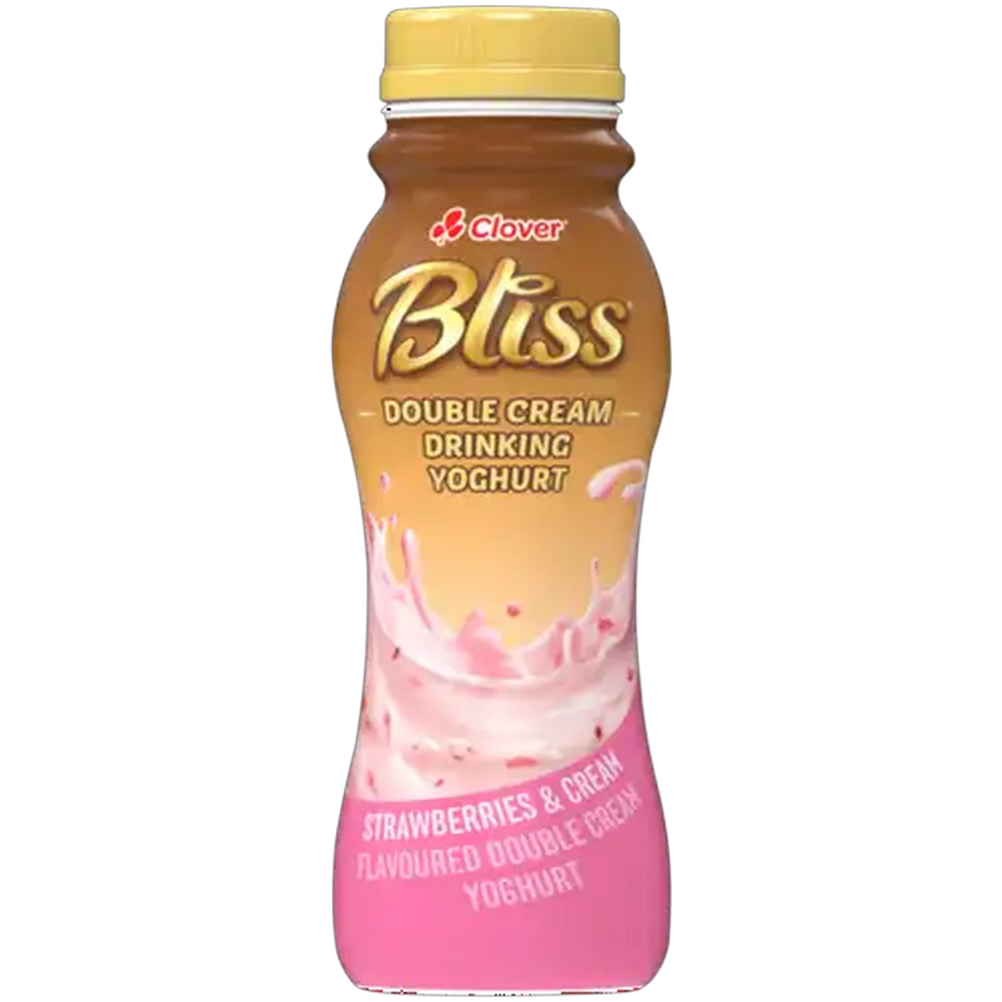 Image of Clover Bliss Strawberries & Cream Flavoured Double Cream Drinking Yoghurt 250g