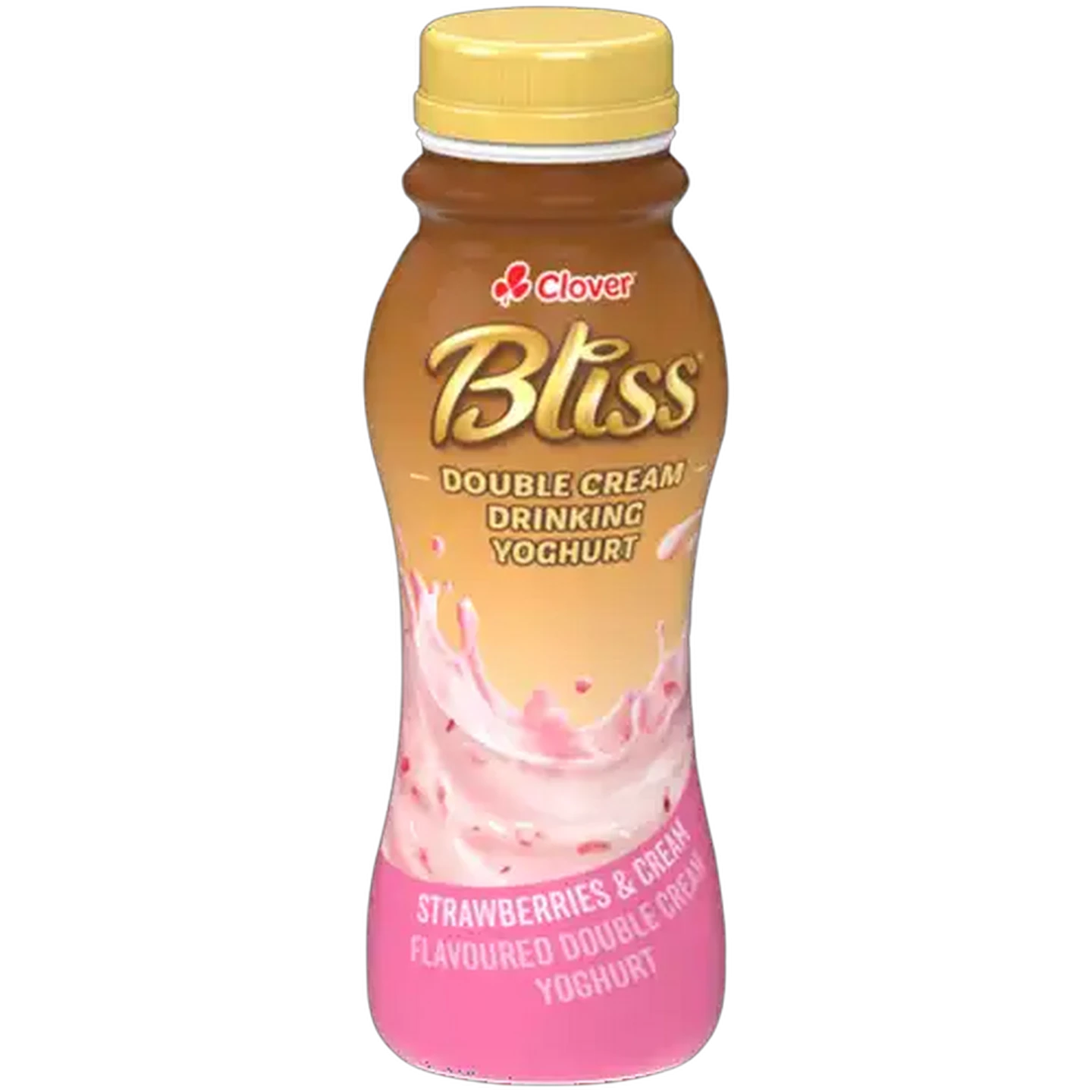 Image of Clover Bliss Strawberries & Cream Flavoured Double Cream Drinking Yoghurt 250g