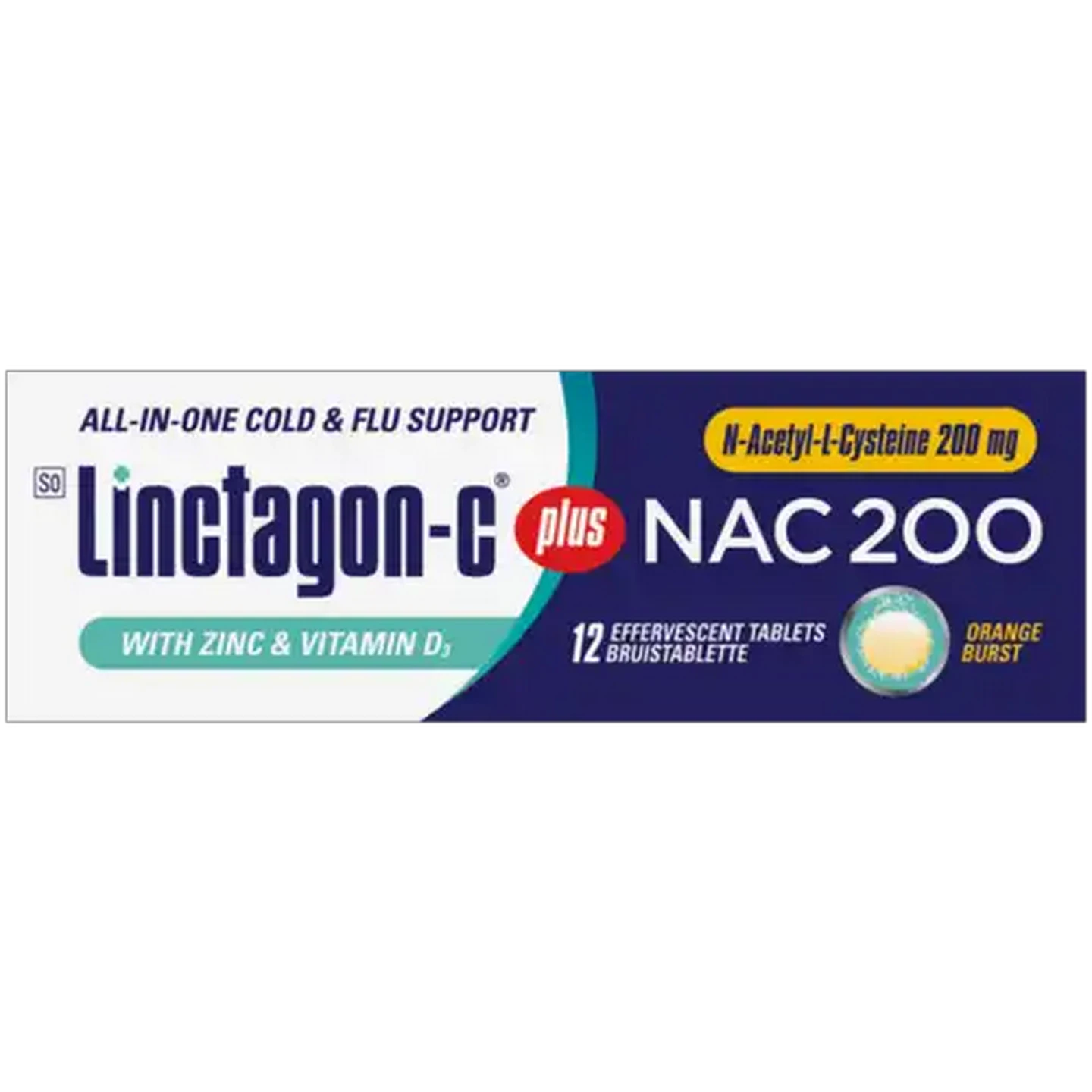 Image of Linctagon-C Plus NAC 200 Effervescent Tablets 12 Pack