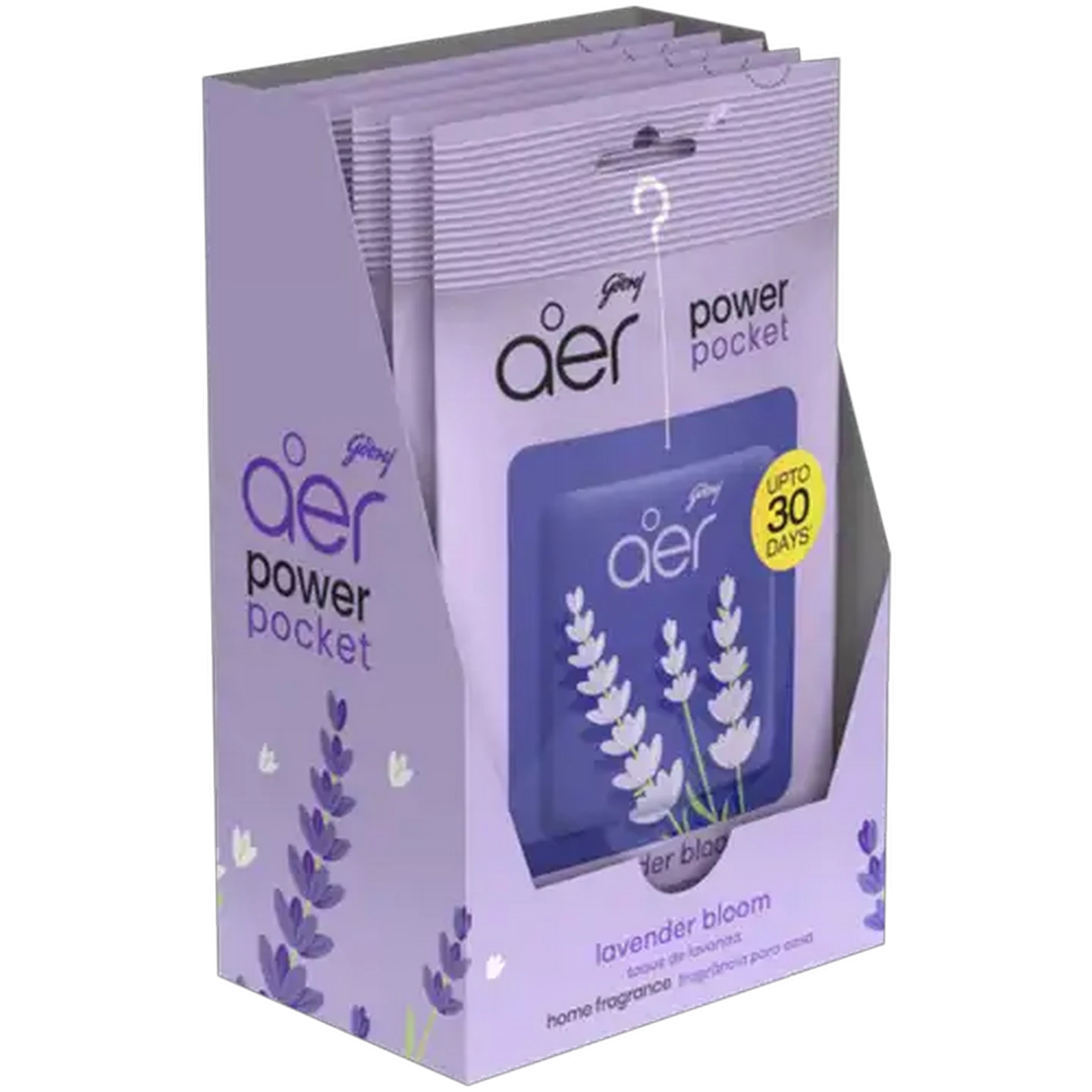 Image of Godrej Aer Lavender Bloom Power Pocket Home Fragrance 6 x 10g