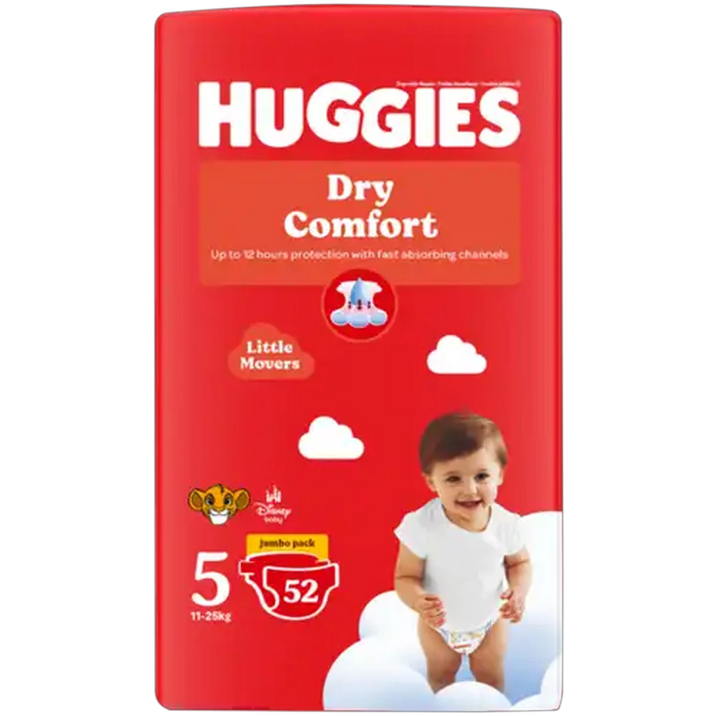 Image of Huggies Dry Comfort Size 5 Disposable Nappies 52 Pack