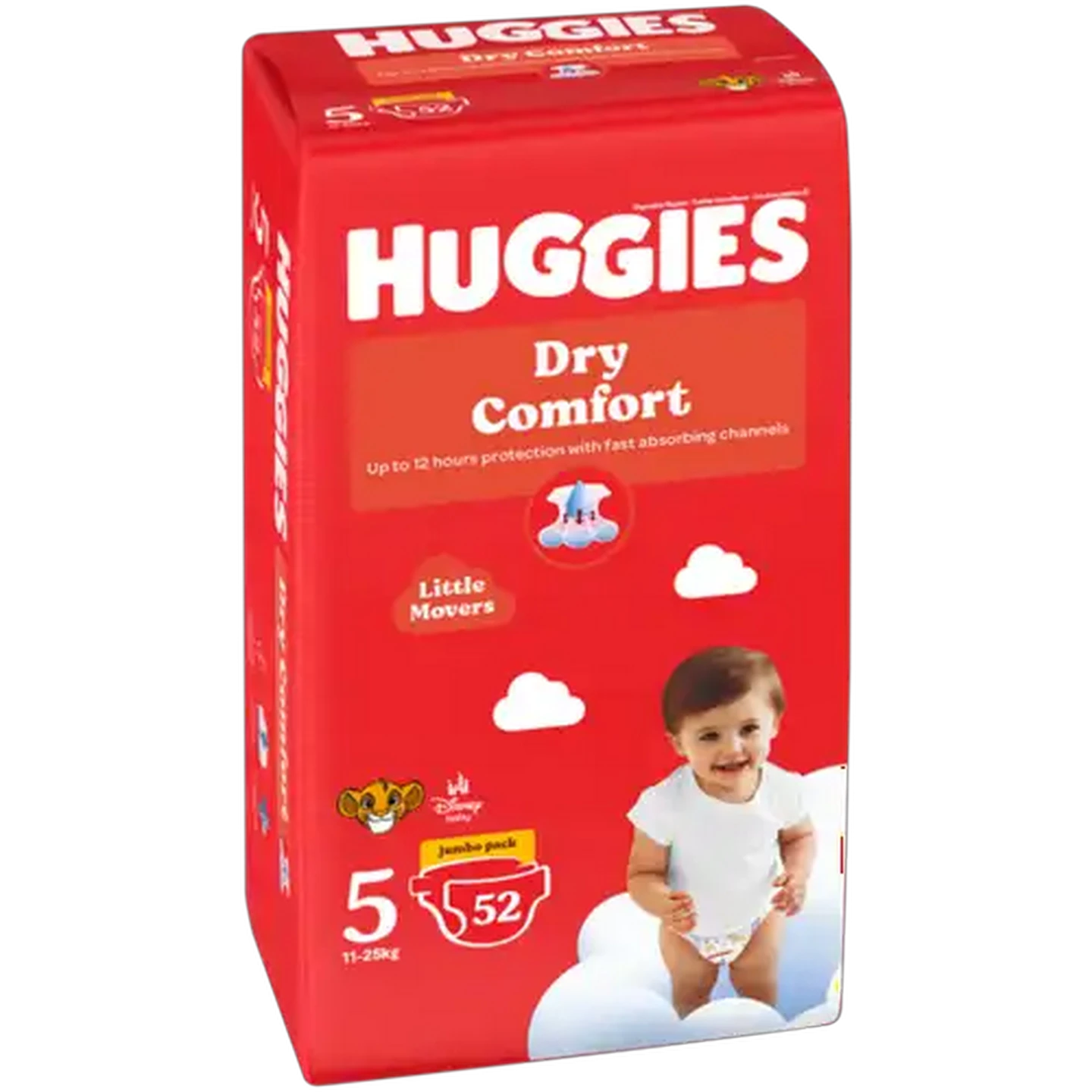 Image of Huggies Dry Comfort Size 5 Disposable Nappies 52 Pack