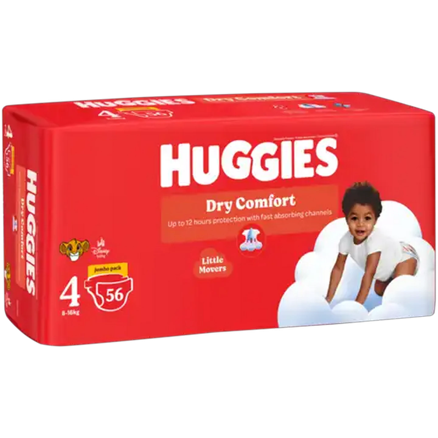 Image of Huggies Dry Comfort Size 4 Disposable Nappies 56 Pack
