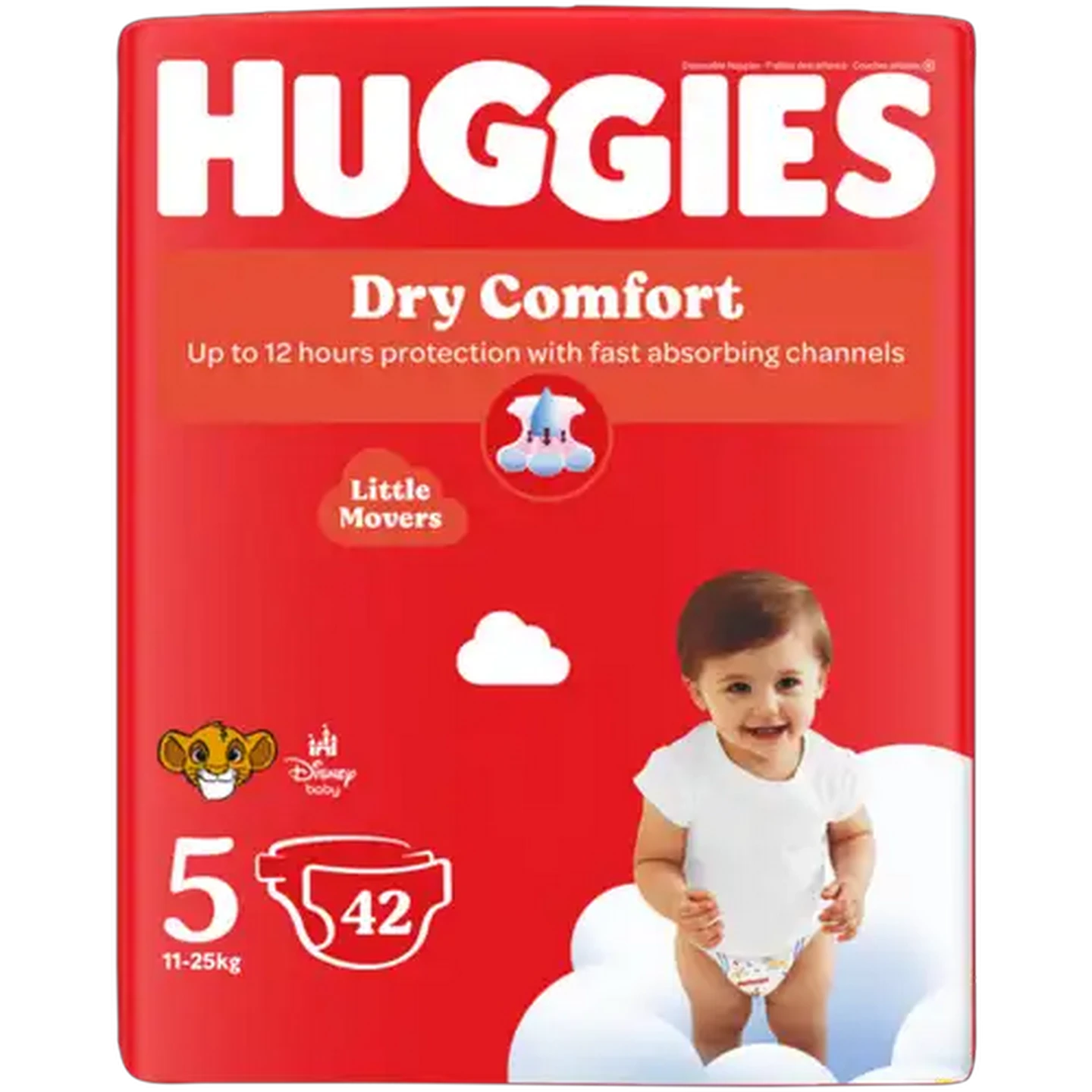 Image of Huggies Dry Comfort Size 5 Disposable Nappies 42 Pack