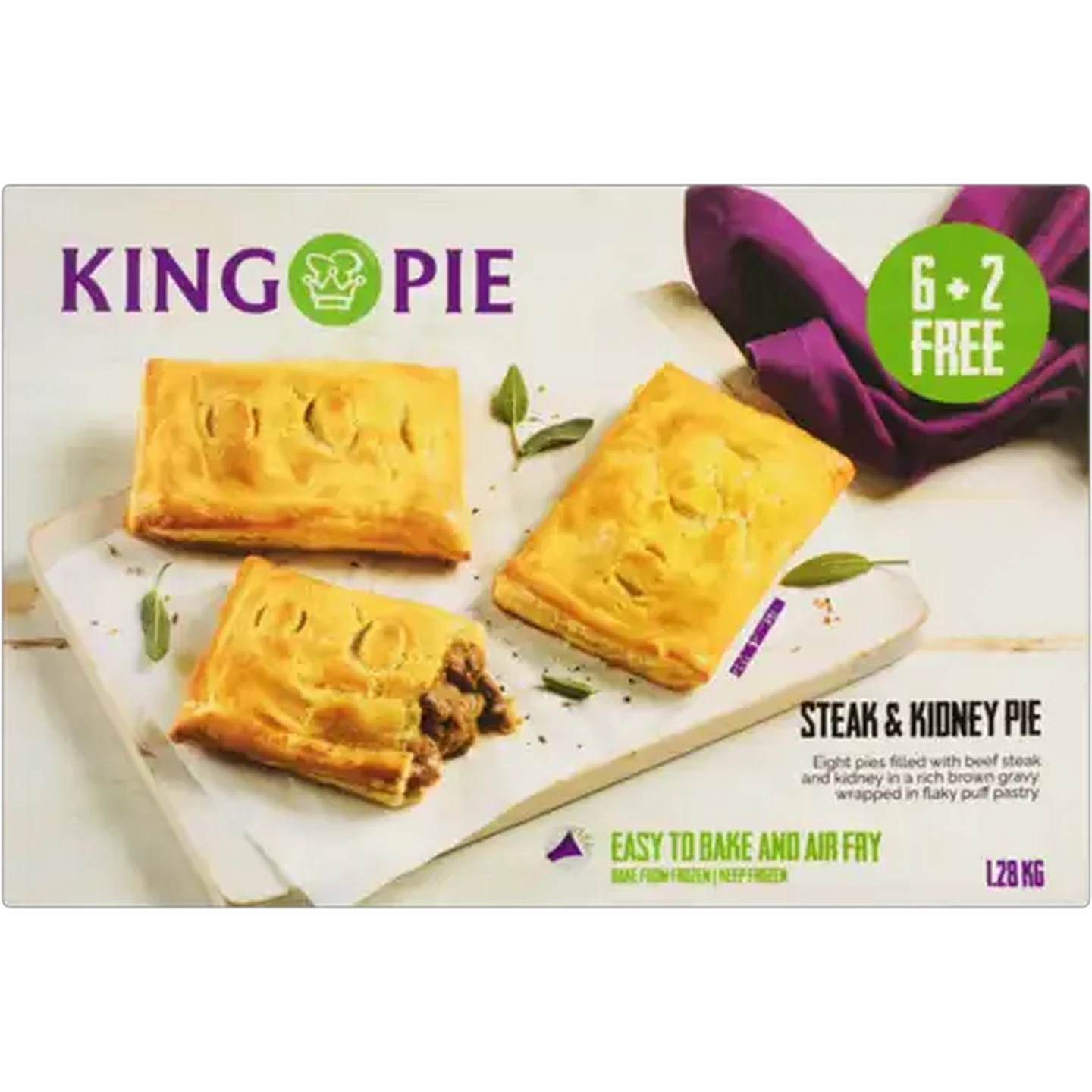 Image of King Pie Frozen Steak & Kidney Pie 8 Pack