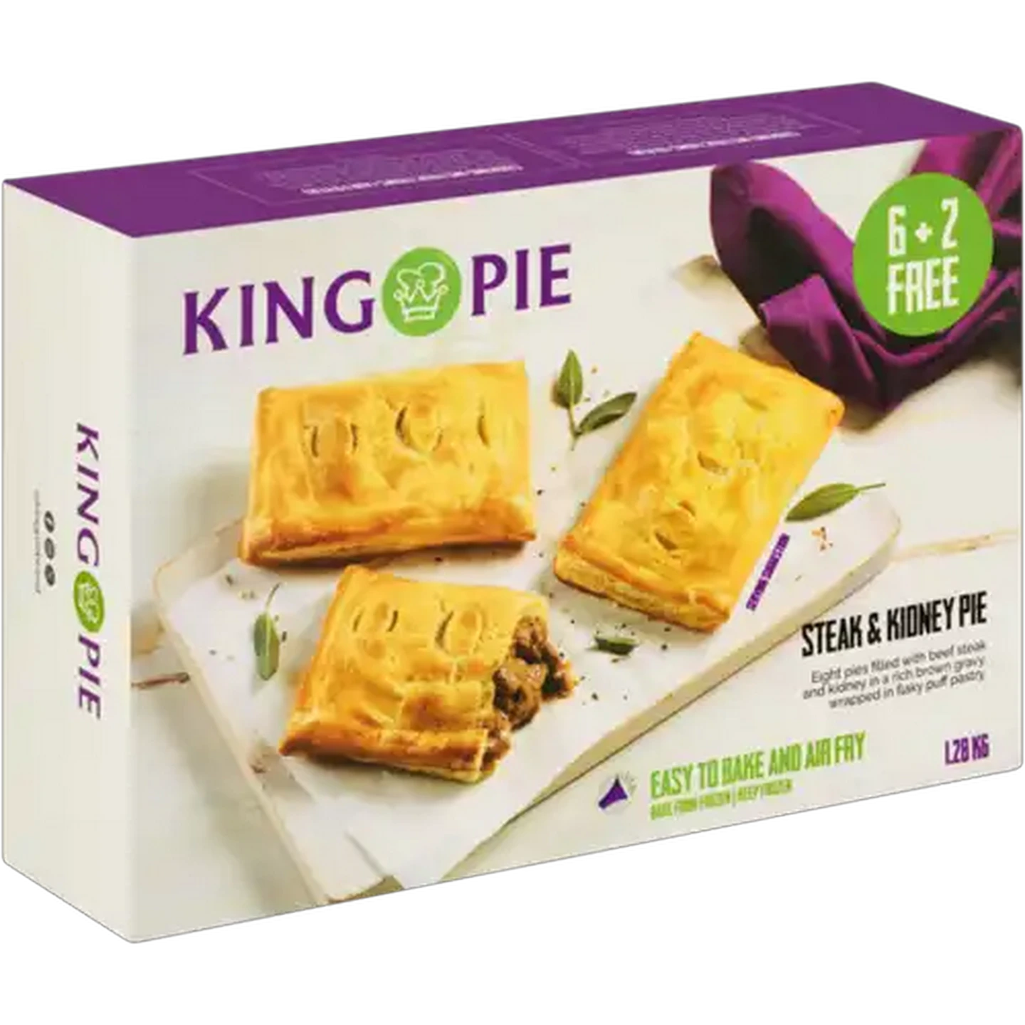 Image of King Pie Frozen Steak & Kidney Pie 8 Pack