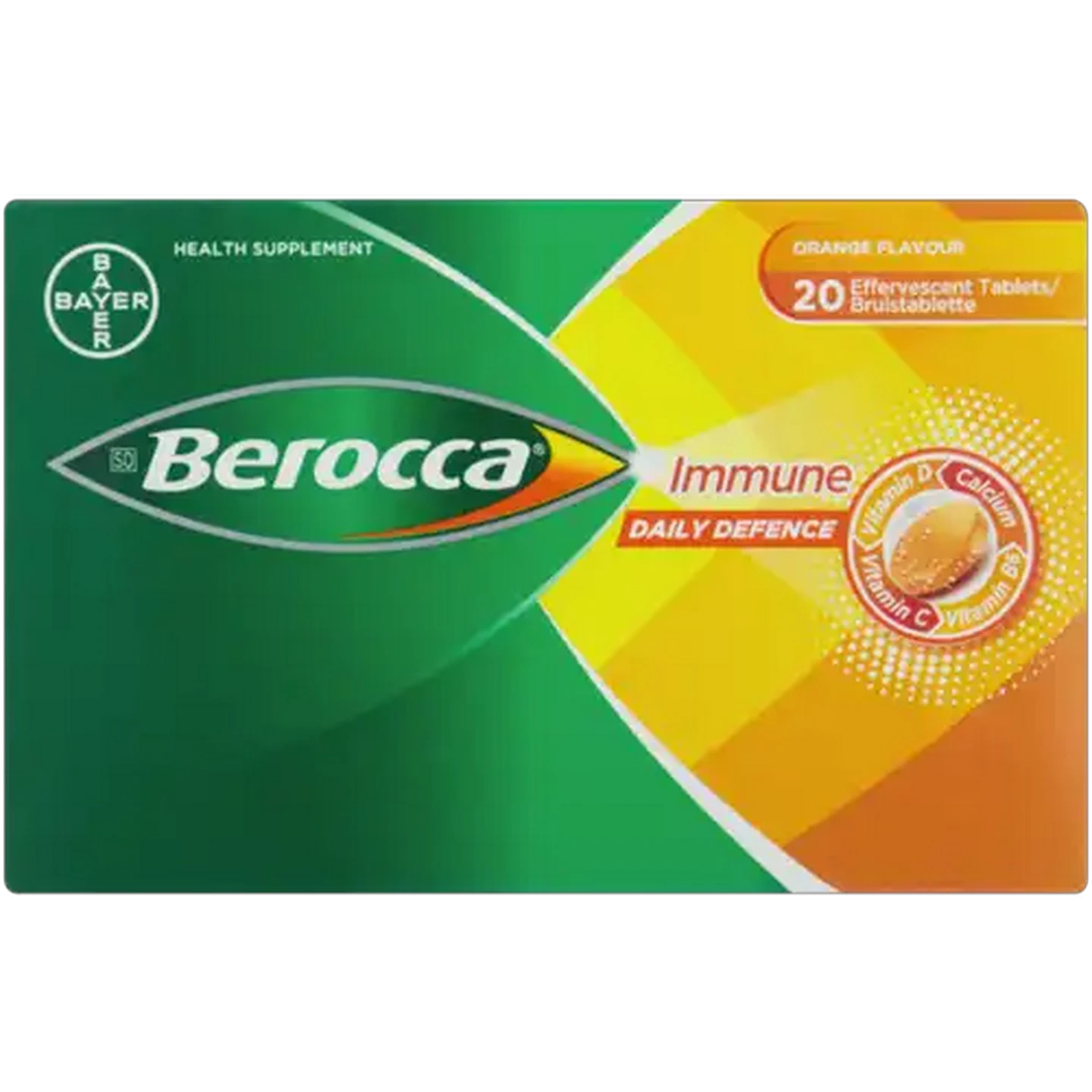 Image of Berocca Orange Flavour Immune Daily Defence Effervescent Tablets 20 Pack
