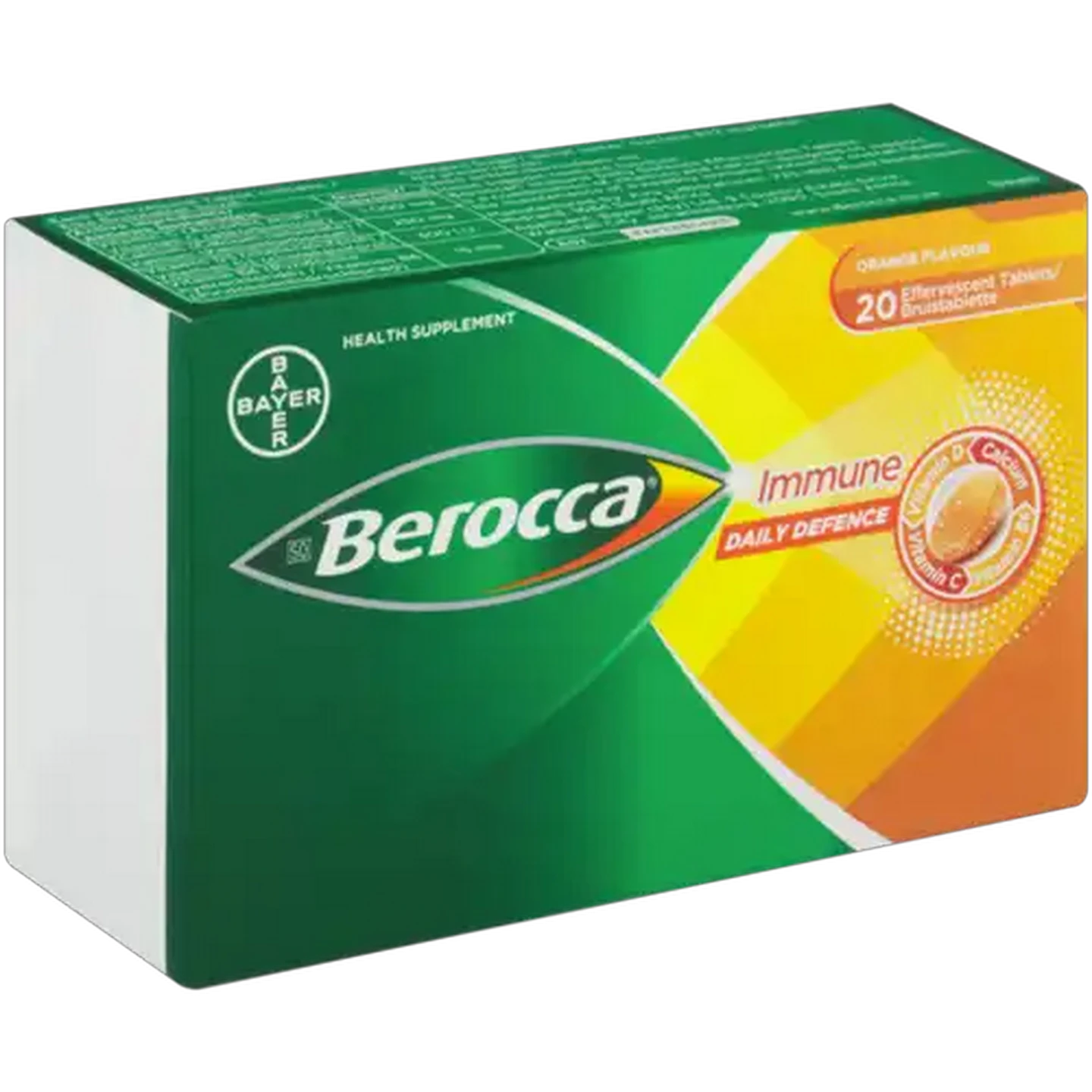 Image of Berocca Orange Flavour Immune Daily Defence Effervescent Tablets 20 Pack