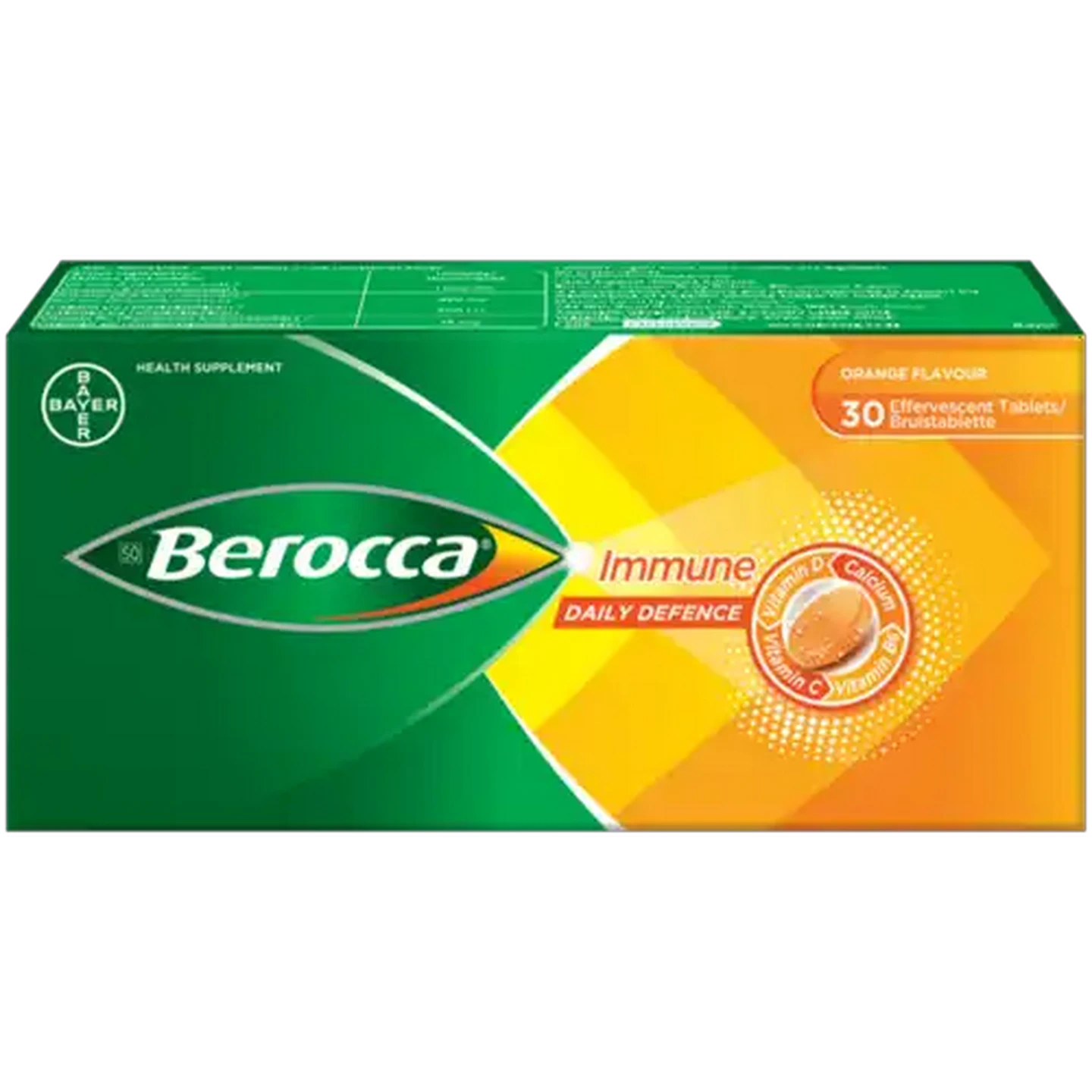Image of Berocca Orange Flavour Immune Daily Defence Effervescent Tablets 30 Pack