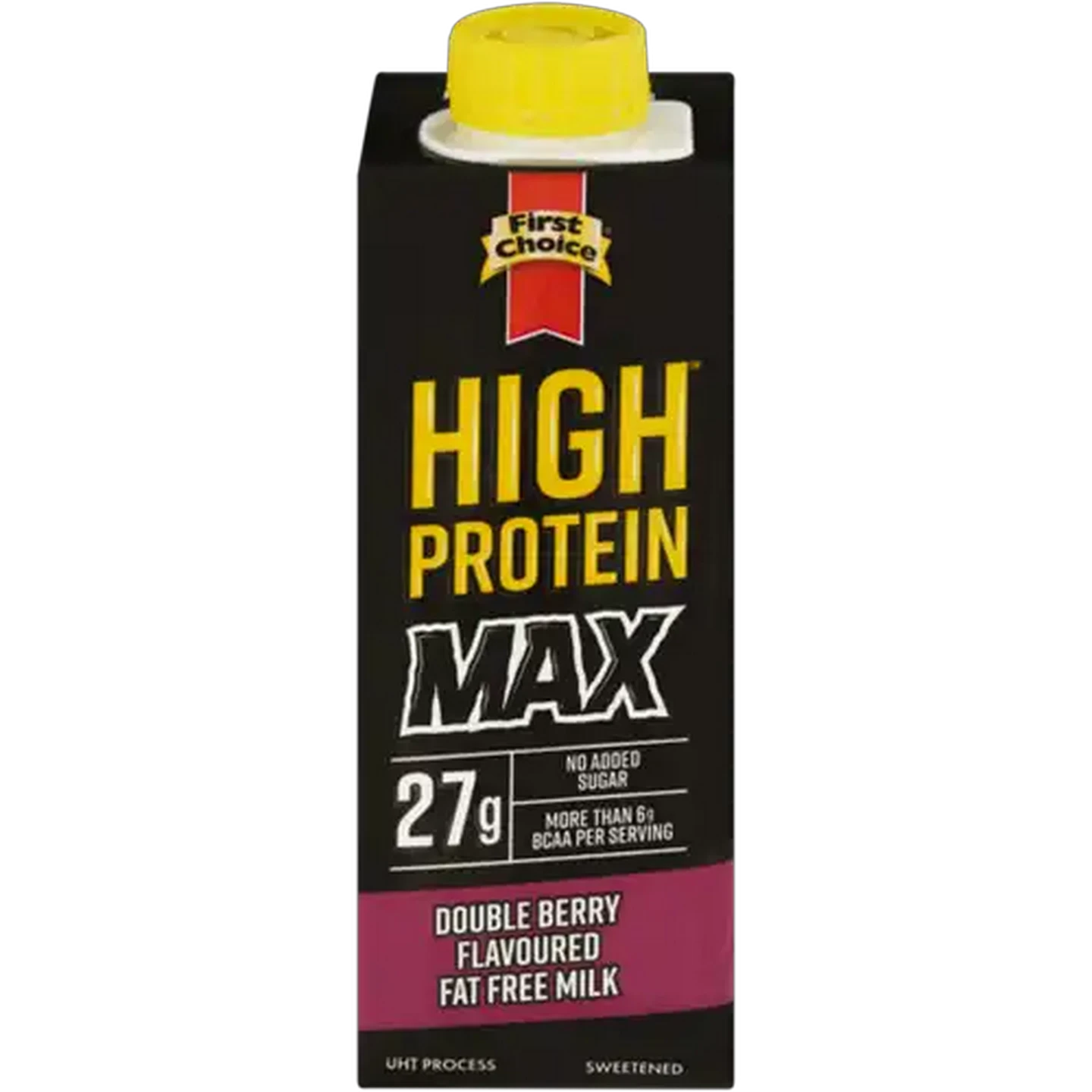 Image of First Choice Max Double Berry Flavoured Fat Free High Protein Milk 250ml