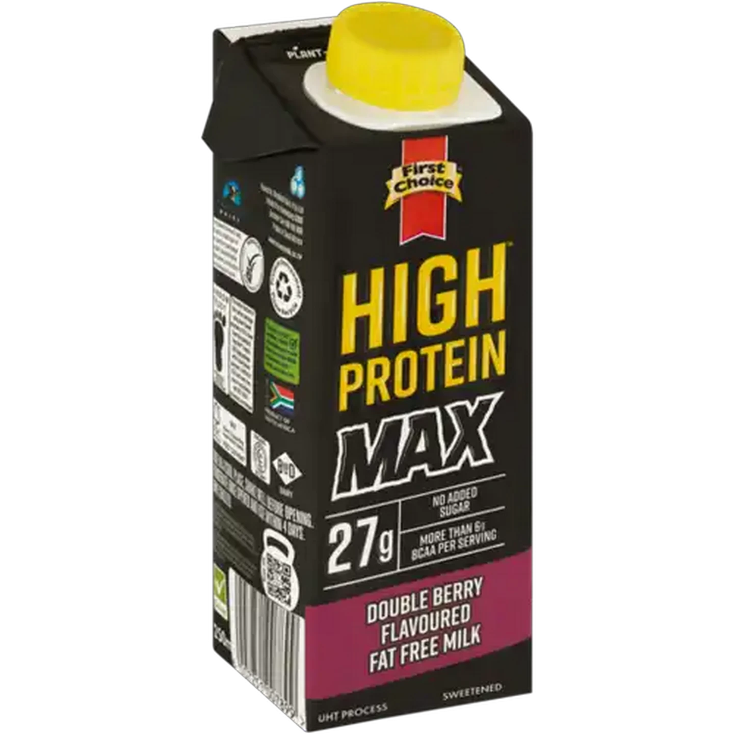 Image of First Choice Max Double Berry Flavoured Fat Free High Protein Milk 250ml