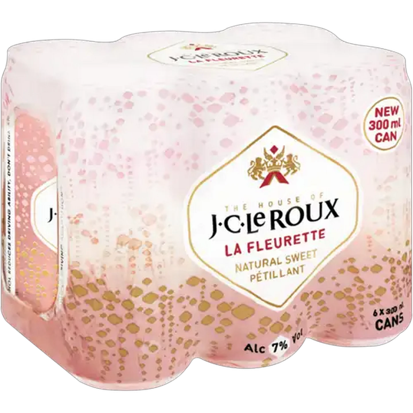 Image of J.C. Le Roux La Fleurette Natural Sweet Pétillant Sparkling Wine Cans 6 x 300ml