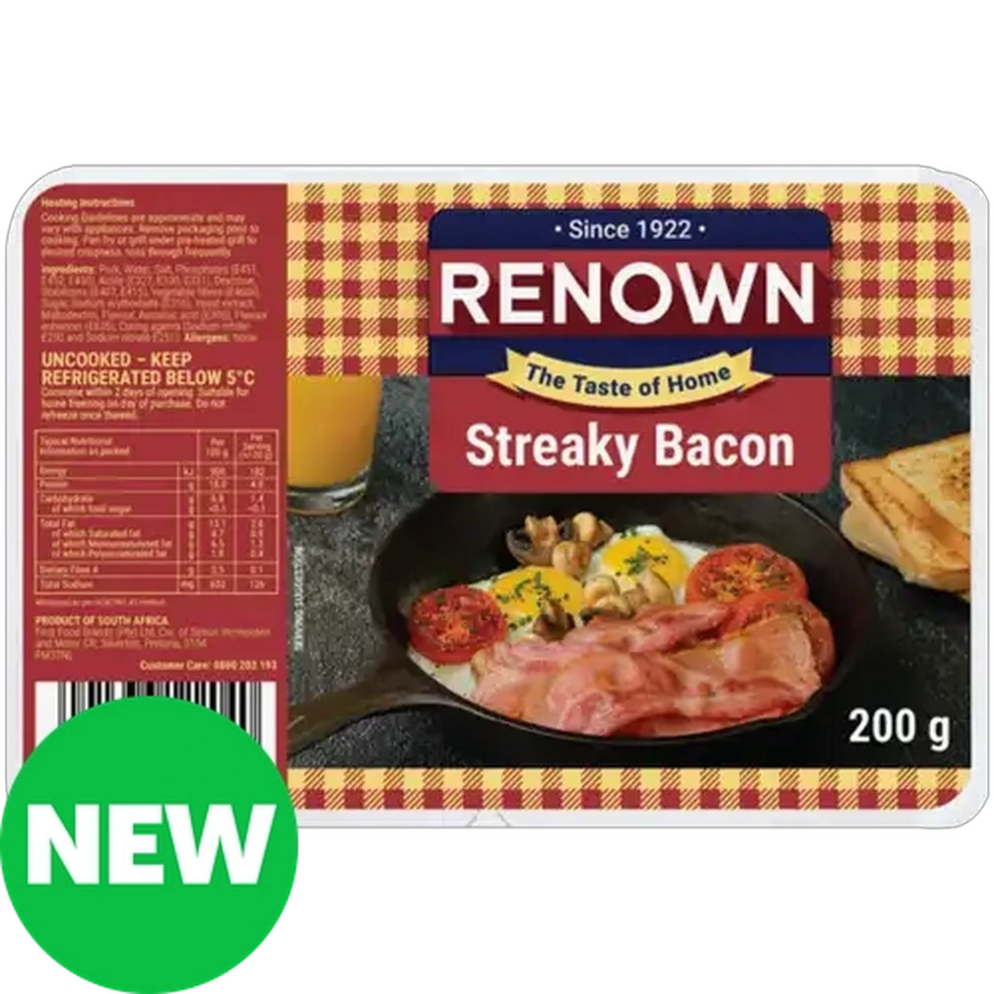Image of Renown Streaky Bacon 200g