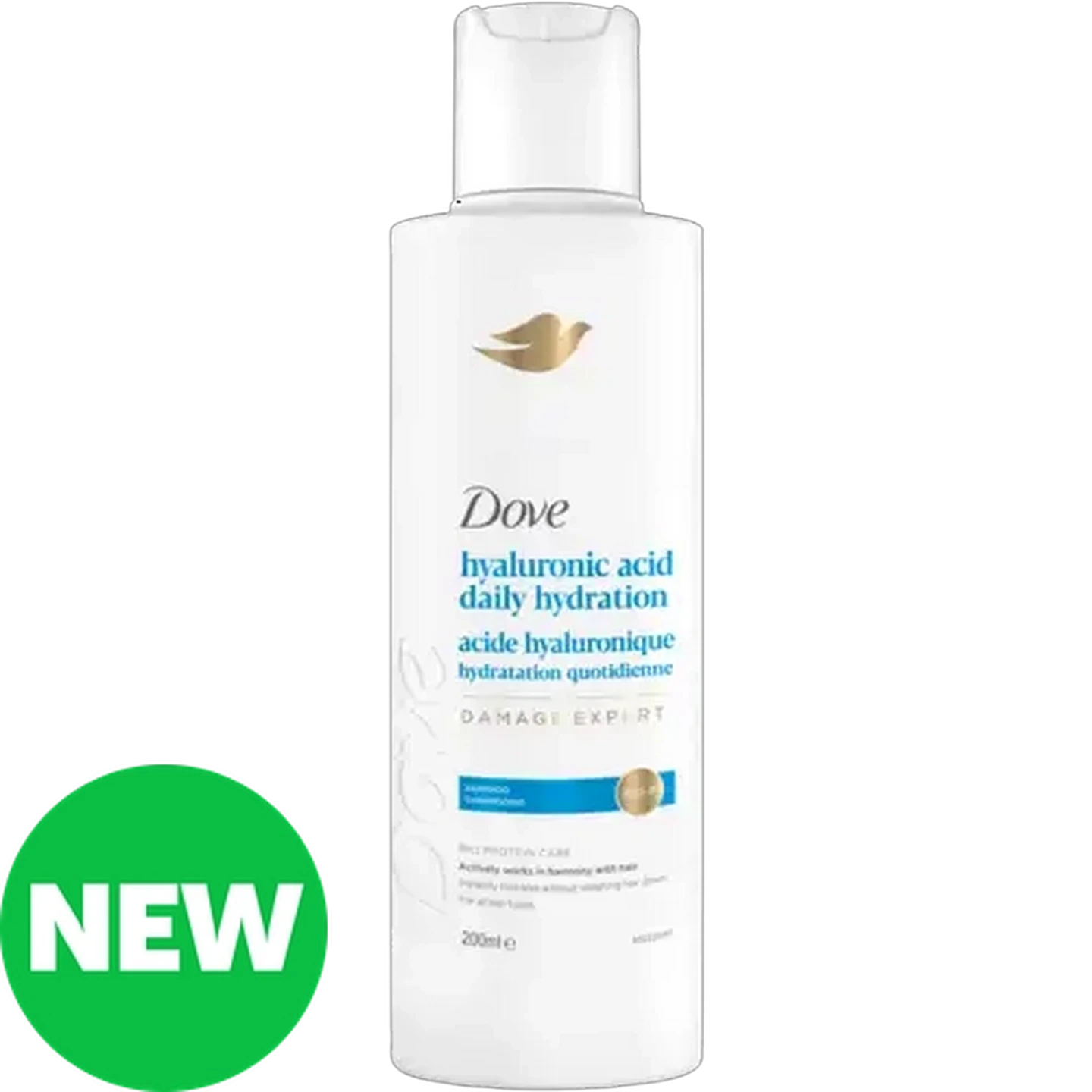 Image of Dove Damage Expert Hyaluronic Acid Daily Hydration Shampoo 200ml