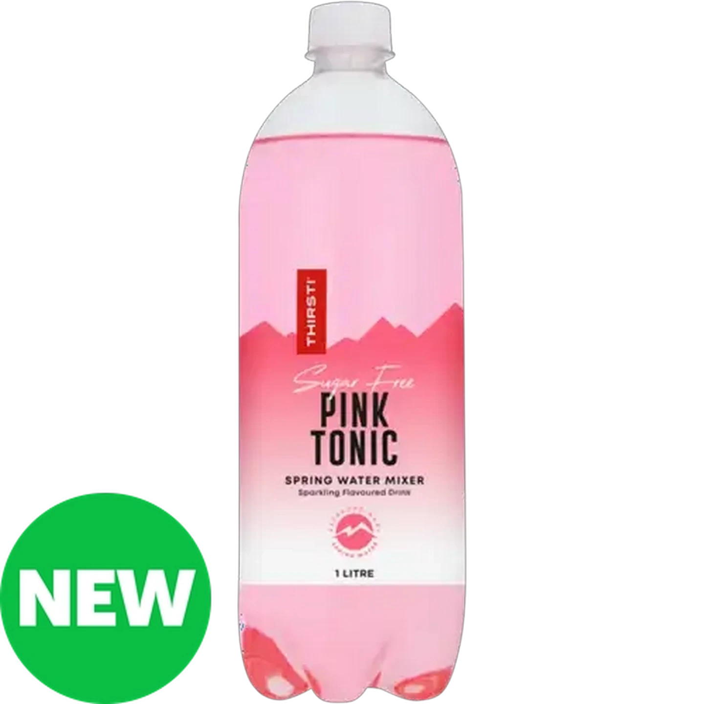 Image of Thirsti Pink Tonic Flavoured Sugar-Free Sparkling Spring Water Mixer 1L