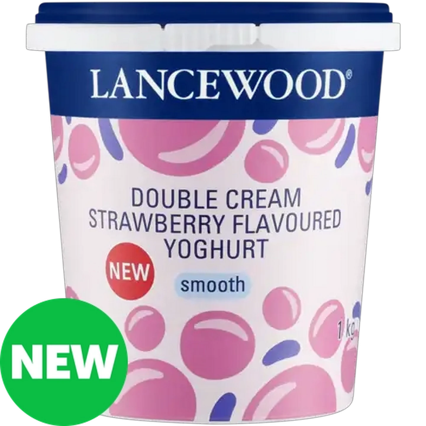 Image of LANCEWOOD Strawberry Flavoured Double Cream Smooth Yoghurt 1kg