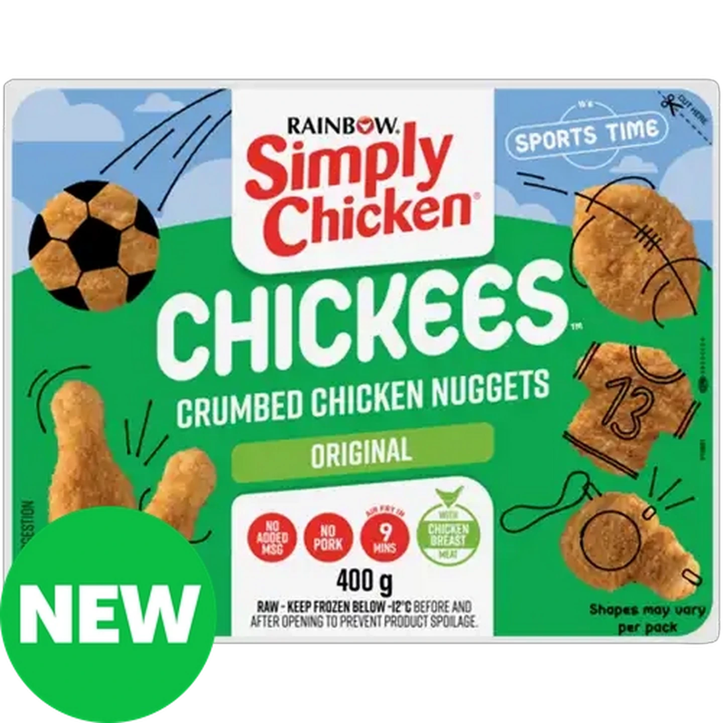 Image of RAINBOW Simply Chicken Original Frozen Chickees Crumbed Chicken Nuggets 400g