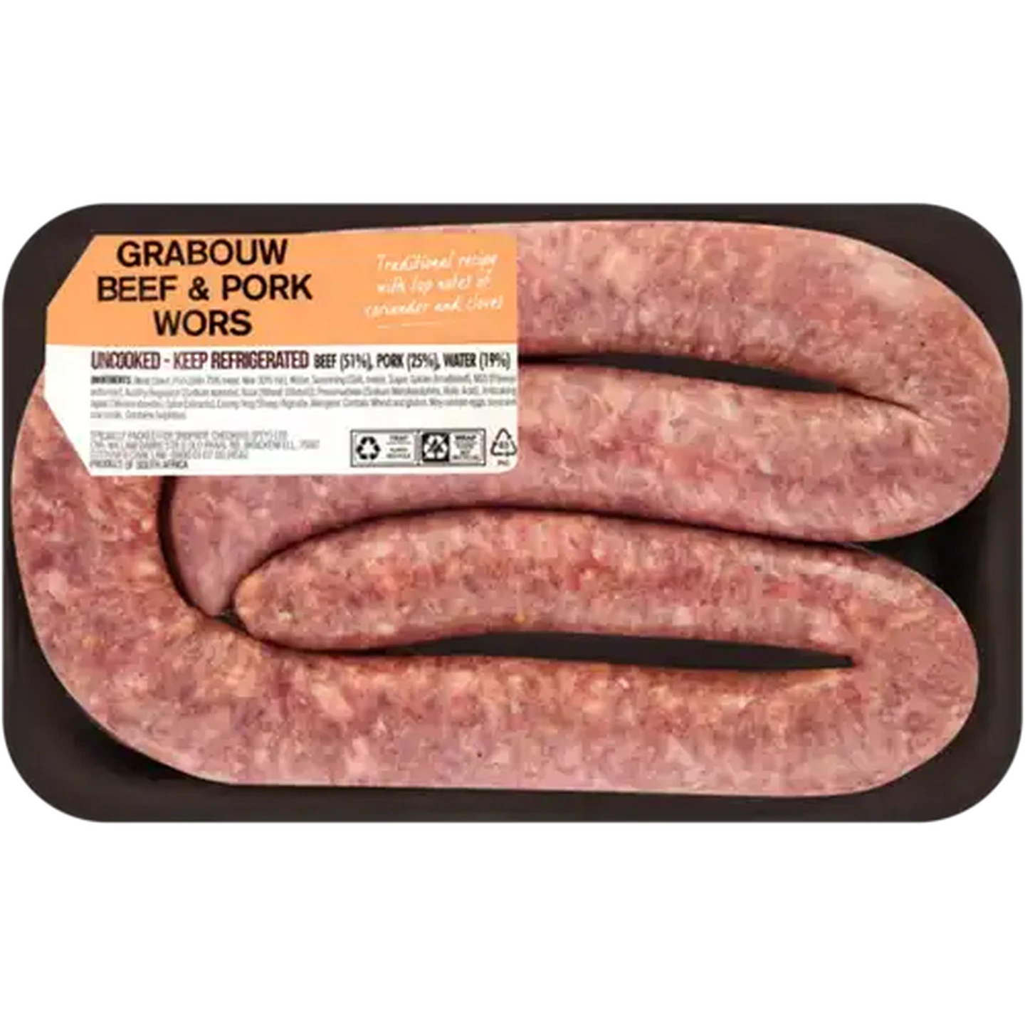 Image of Butchery Grabouw Beef & Pork Thick Wors Per KG